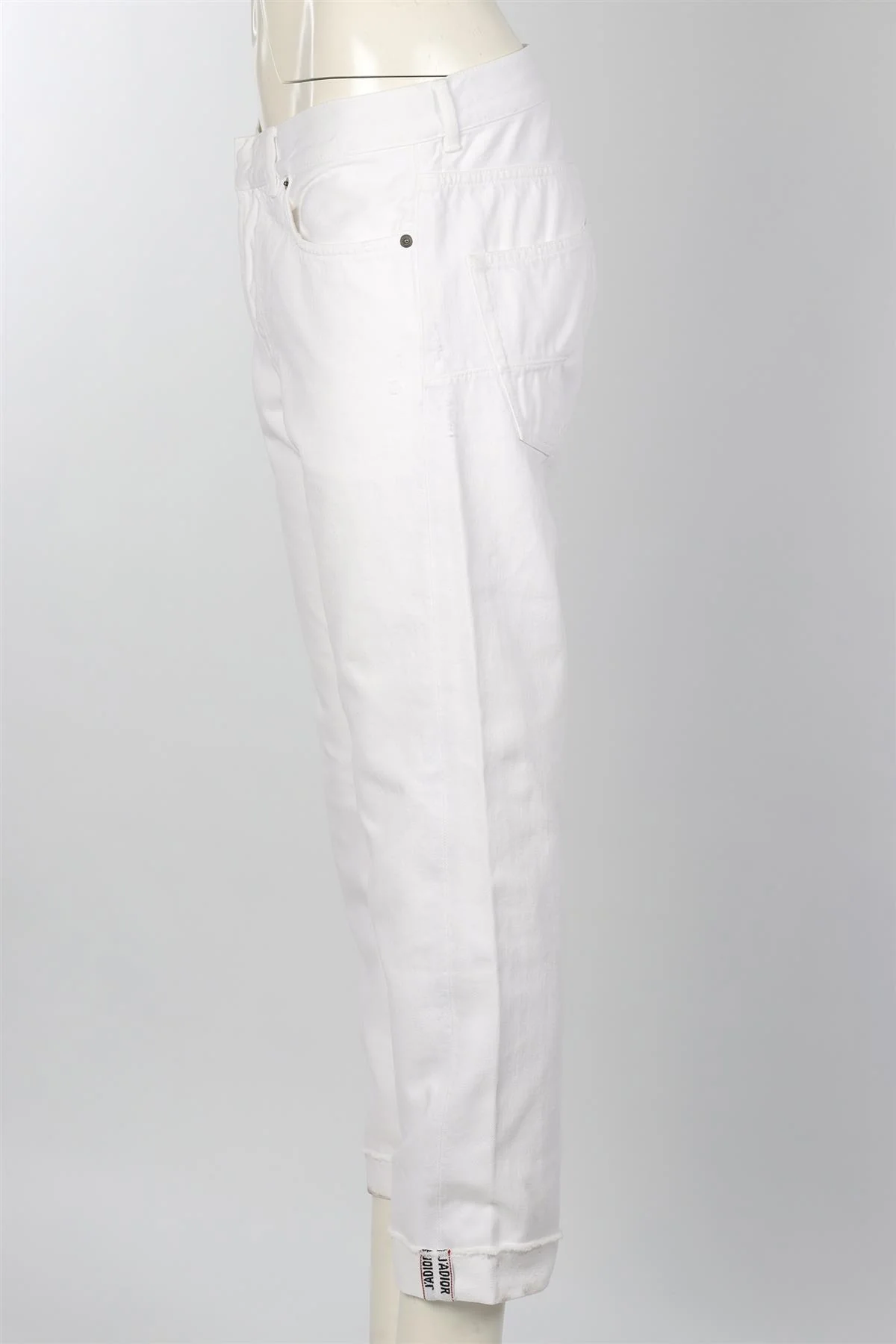 CHRISTIAN DIOR WHITE HIGH RISE STRAIGHT LEG JEANS FR 40 UK 12 - Image 3