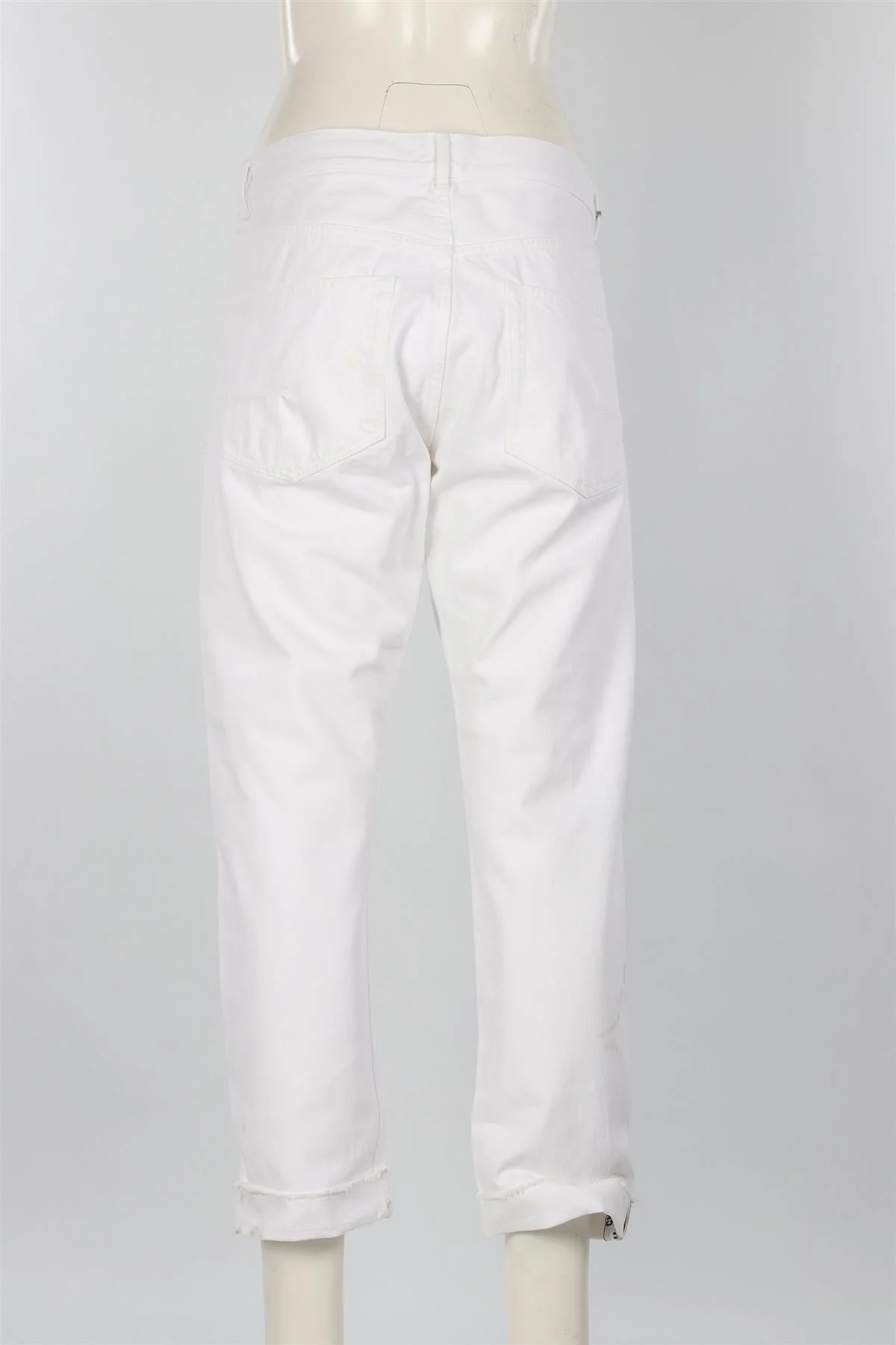 CHRISTIAN DIOR WHITE HIGH RISE STRAIGHT LEG JEANS FR 40 UK 12 - Image 4
