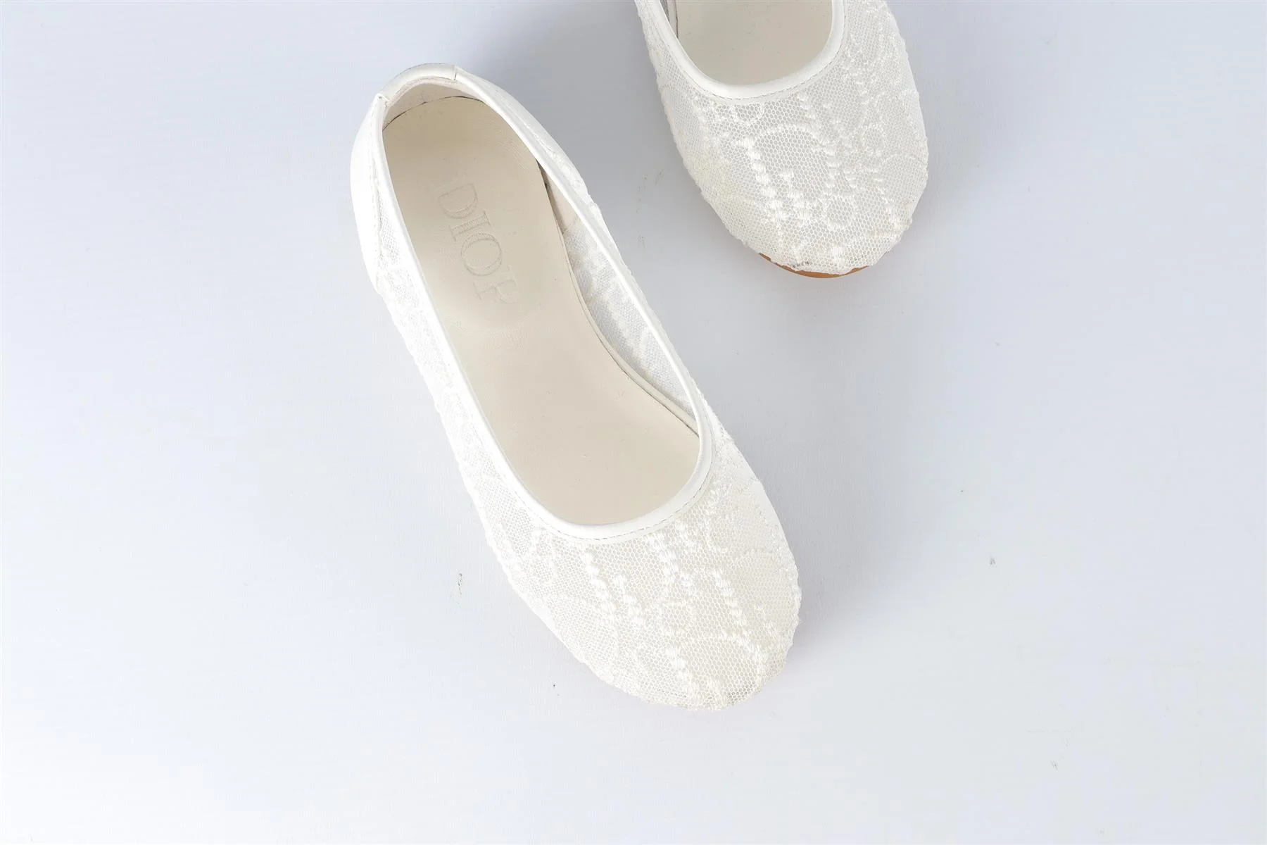 CHRISTIAN DIOR WHITE KIDS GIRLS BALLET FLATS EU 27 UK 9 US 10 - Image 4
