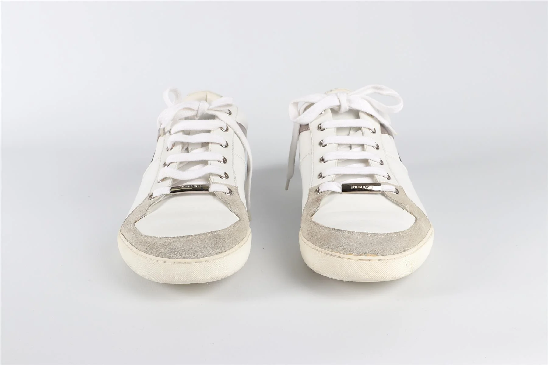 CHRISTIAN DIOR WHITE MEN'S B18 LEATHER SNEAKERS EU 41 UK 7 US 8 - Image 3