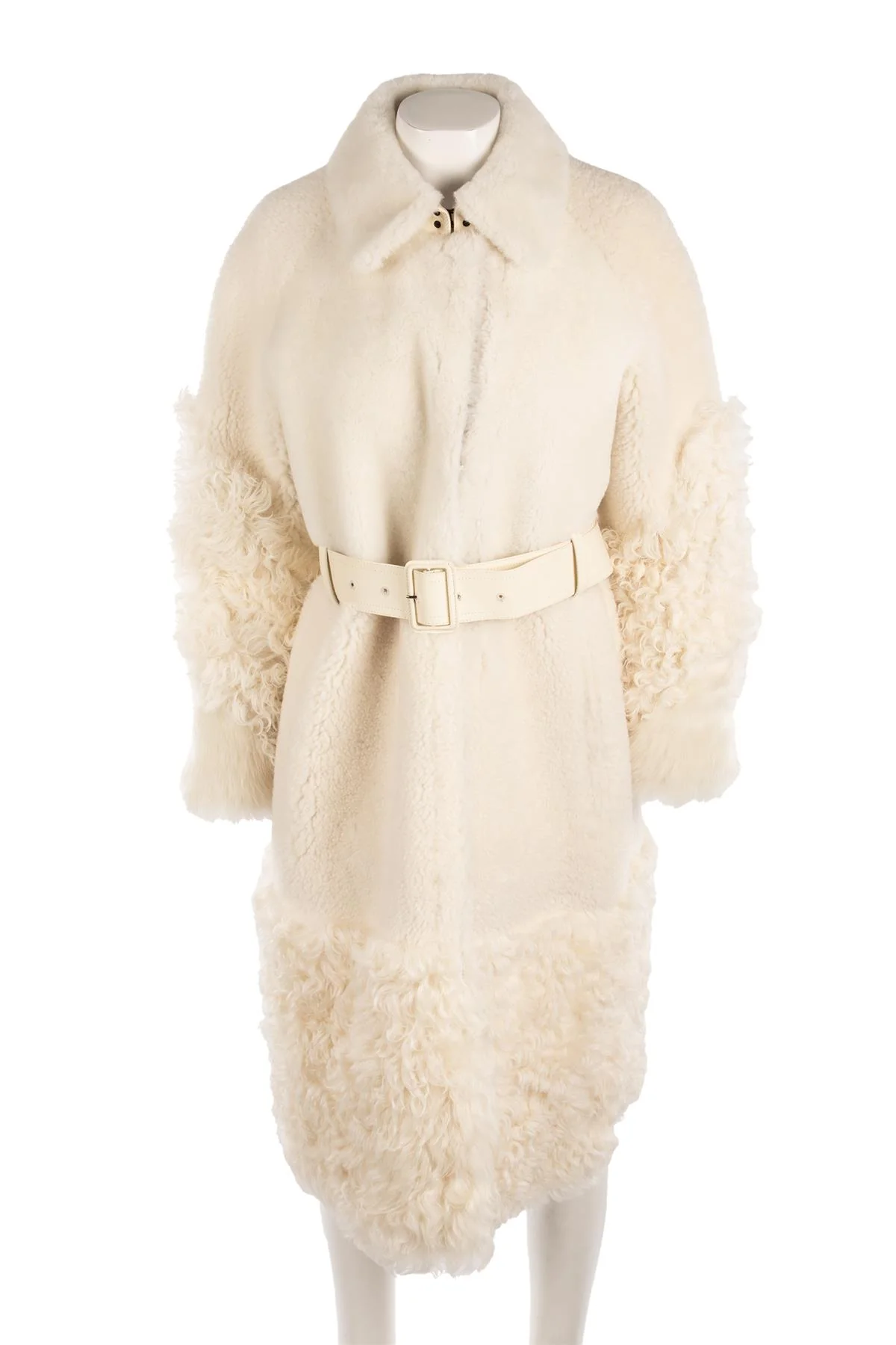 CHRISTIAN DIOR WHITE SHEARLING COAT FR 42 UK 14 - Image 2