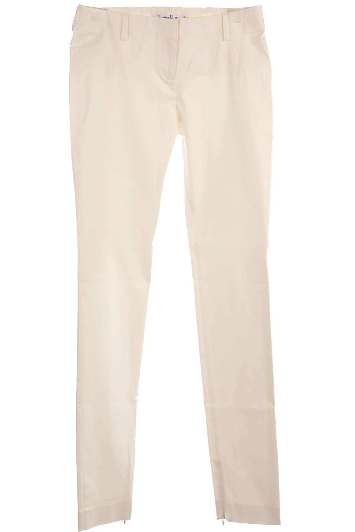 CHRISTIAN DIOR WHITE VINTAGE COTTON STRAIGHT LEG PANTS FR 36 UK 8