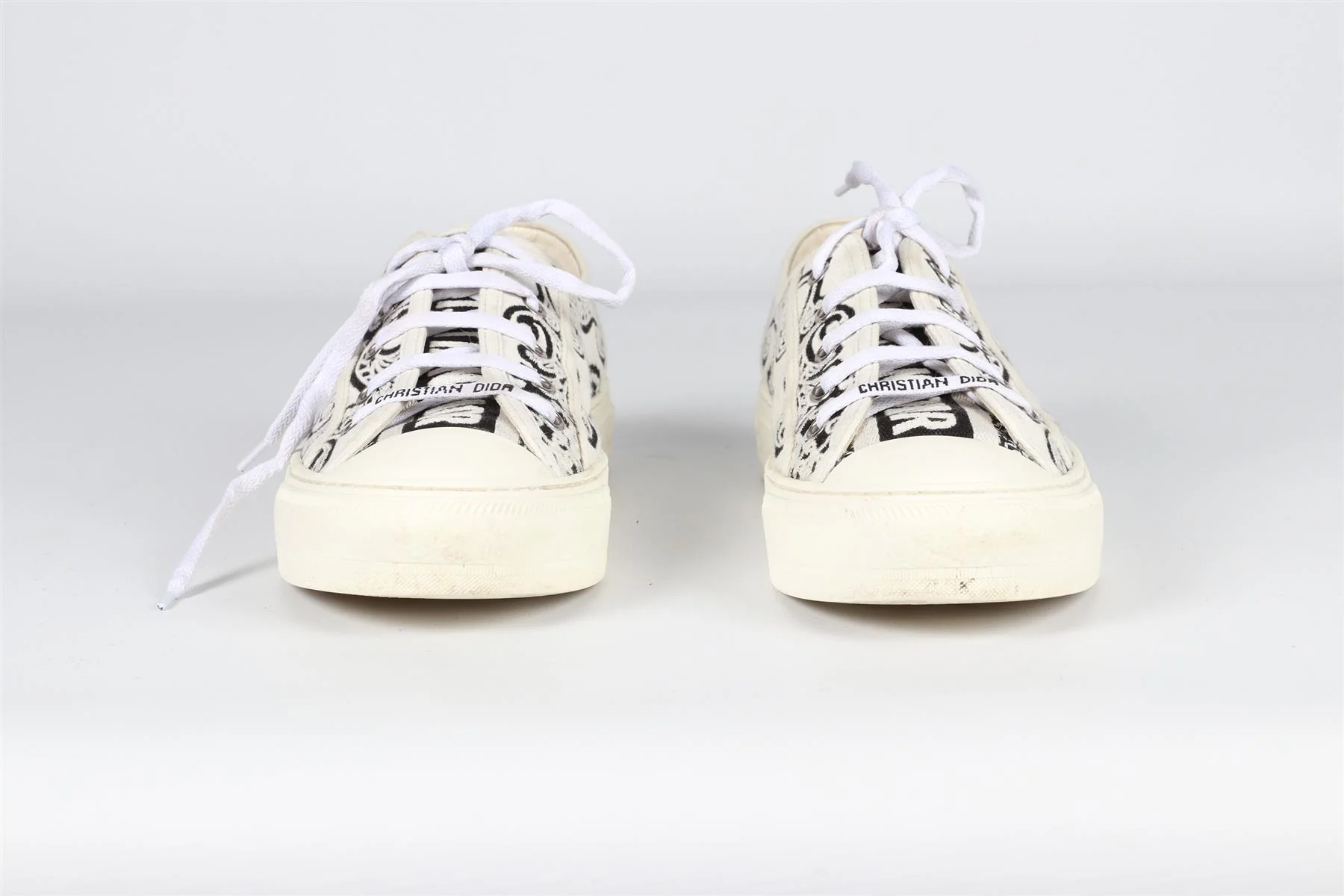 CHRISTIAN DIOR WHITE WALK'N'DIOR CANVAS SNEAKERS EU 40 UK 7 US 10 - Image 3