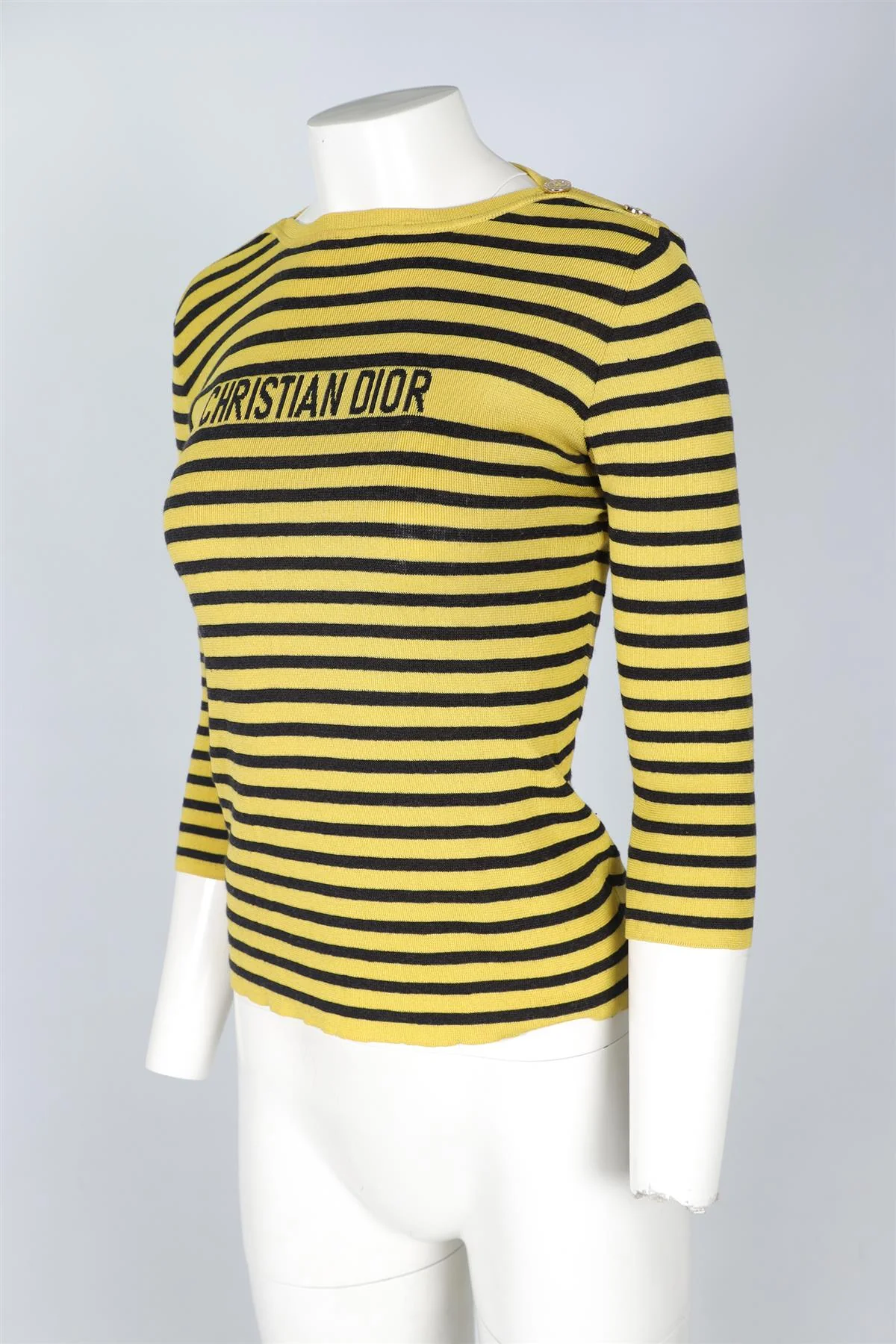 CHRISTIAN DIOR YELLOW COTTON TOP MEDIUM - Image 3