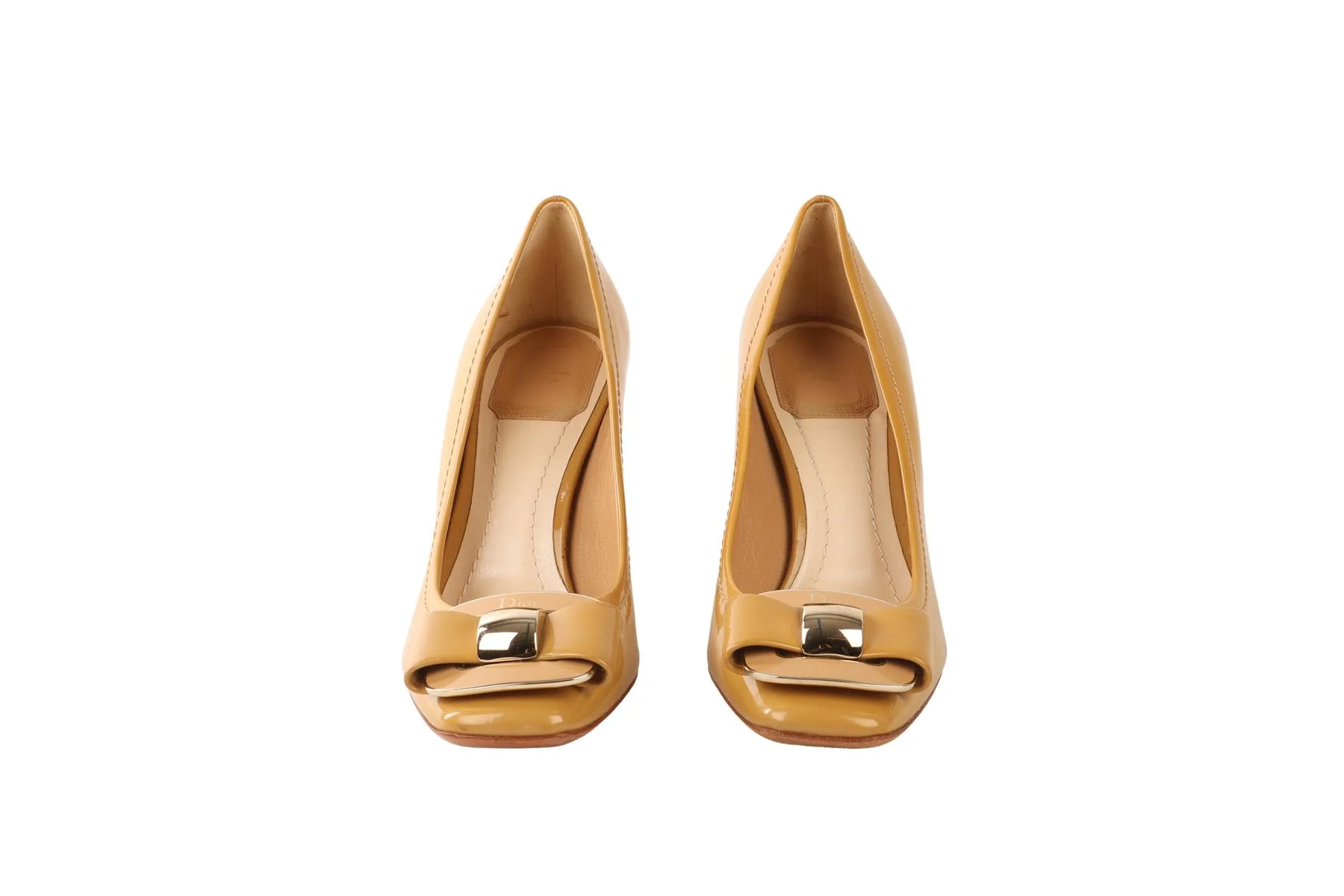 CHRISTIAN DIOR YELLOW PATENT LEATHER PUMPS EU 36.5 UK 3.5 US 6.5 - Image 3