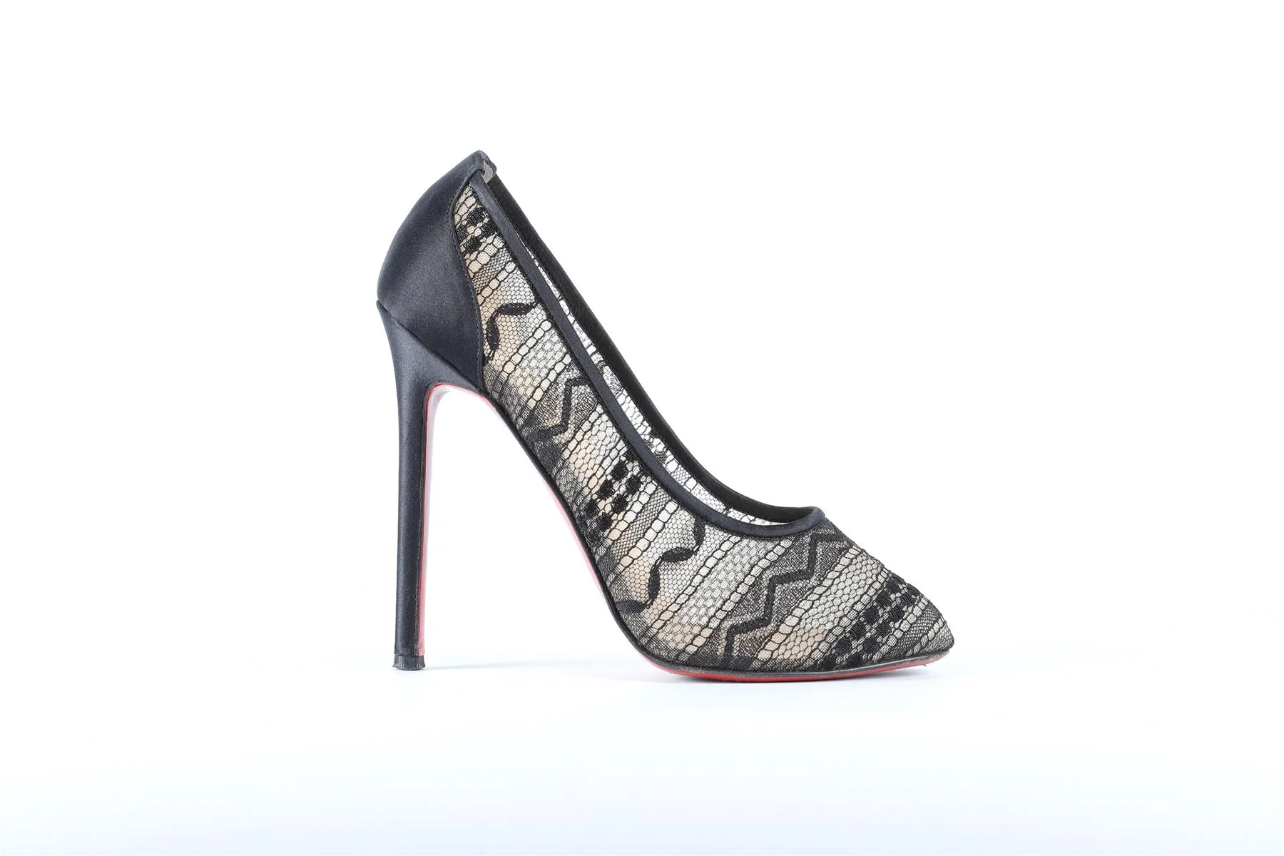 CHRISTIAN LOUBOUTIN BLACK DORISSIMA MESH PUMPS EU 38 UK 5 US 8 - Image 2