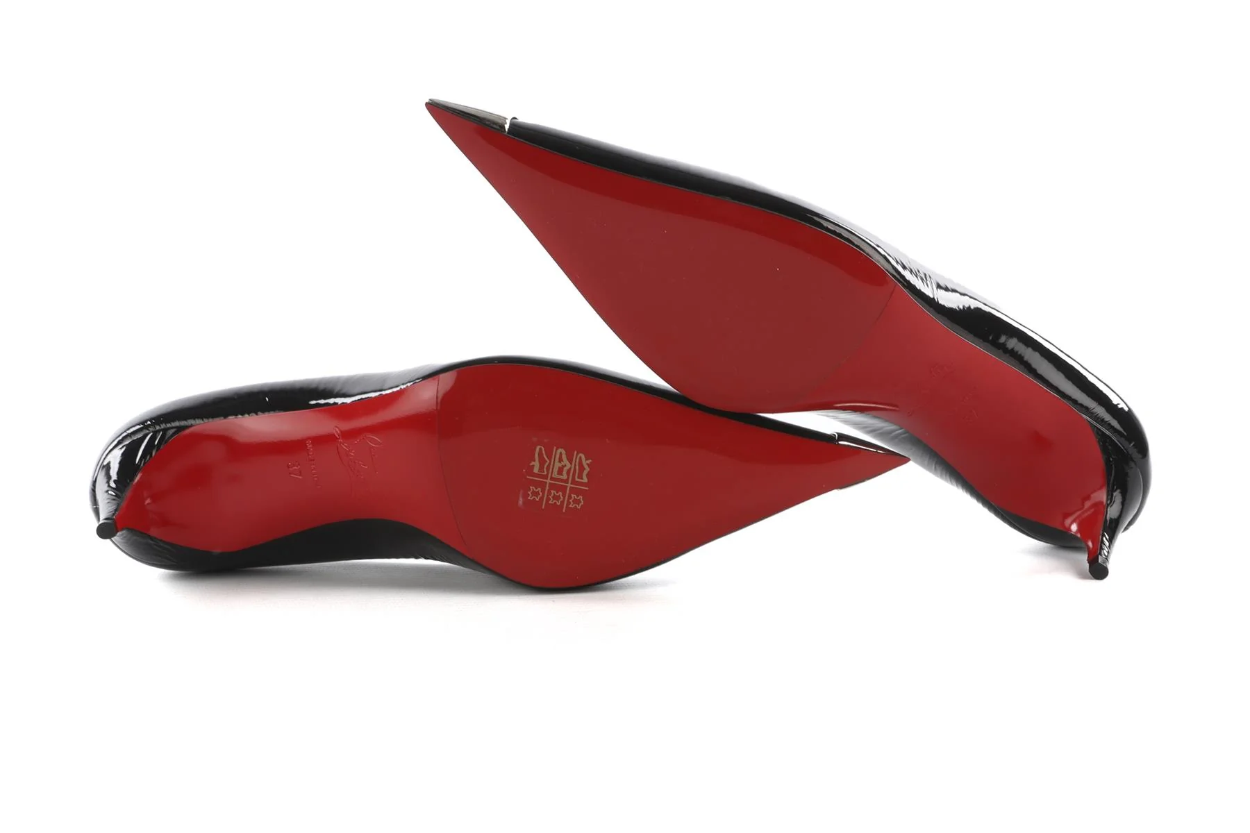 Christian Louboutin Black Katissima Patent Leather Pumps EU 37 UK 4 US 7 - Image 6