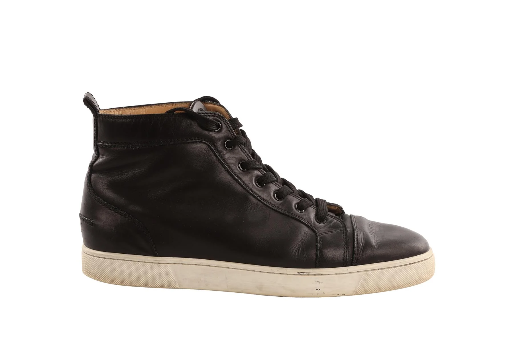 CHRISTIAN LOUBOUTIN BLACK LEATHER MEN'S SNEAKERS EU 44 UK 10 - Image 2