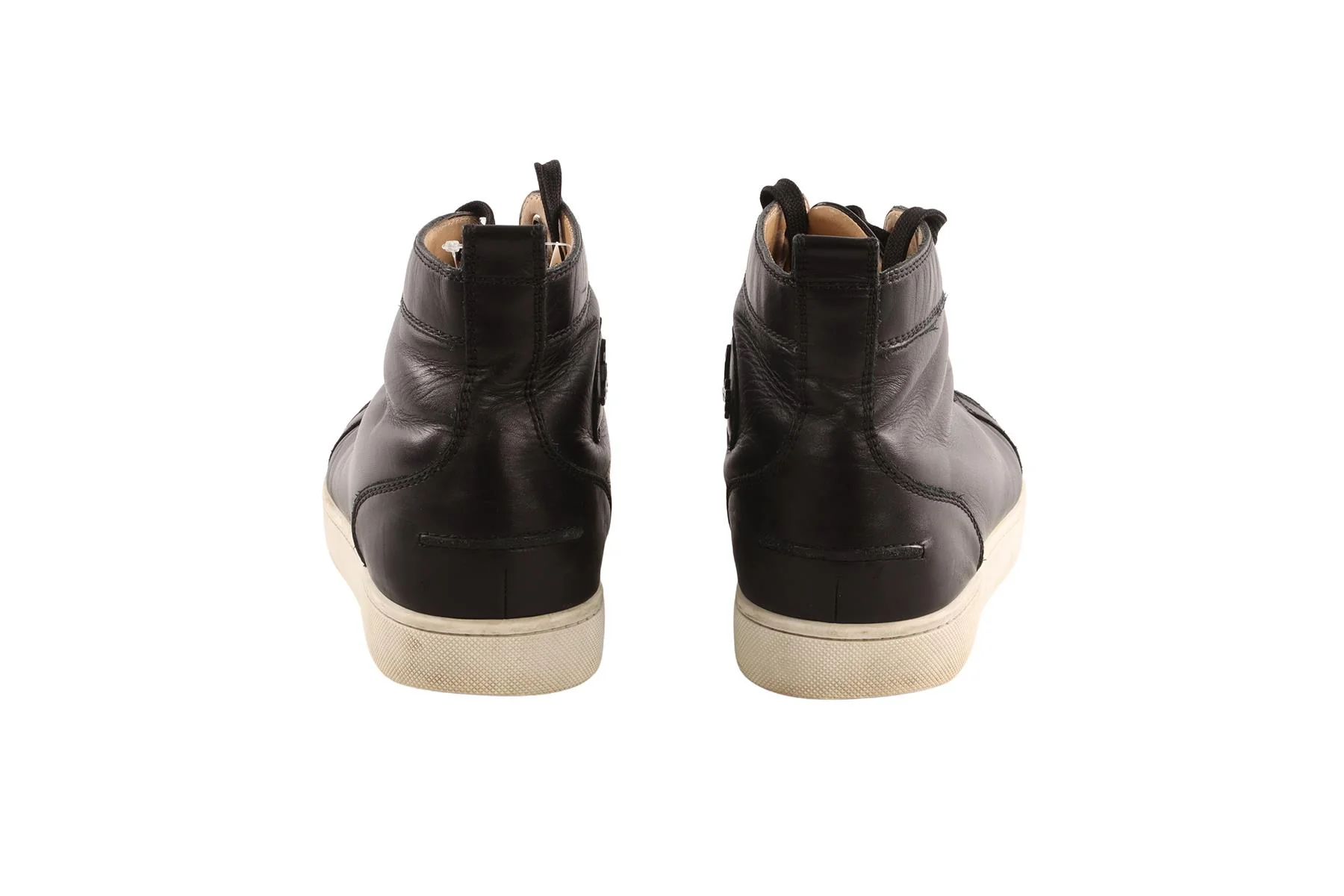 CHRISTIAN LOUBOUTIN BLACK LEATHER MEN'S SNEAKERS EU 44 UK 10 - Image 5
