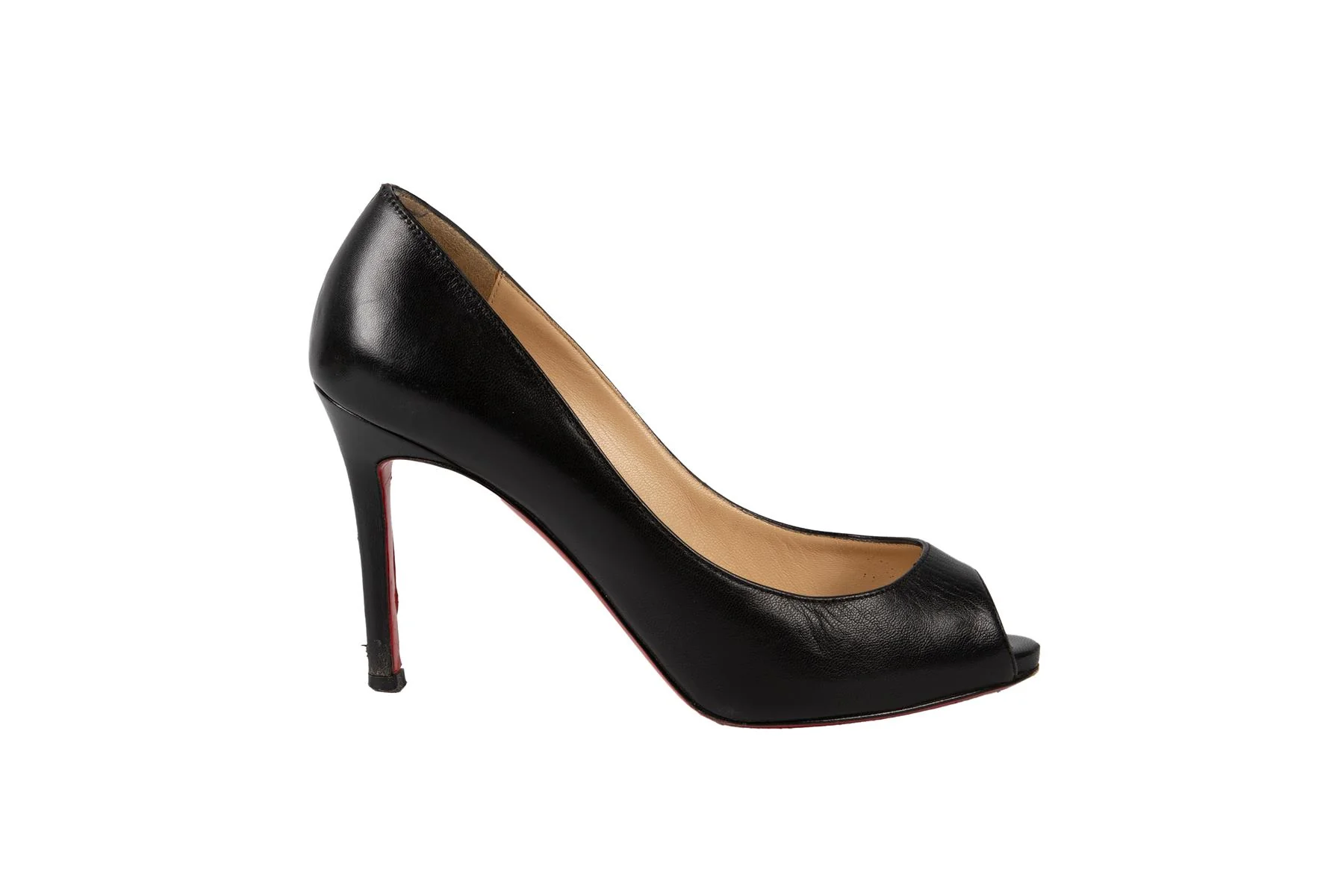 CHRISTIAN LOUBOUTIN BLACK LEATHER PUMPS EU 35.5 UK 2.5 US 5.5 - Image 2