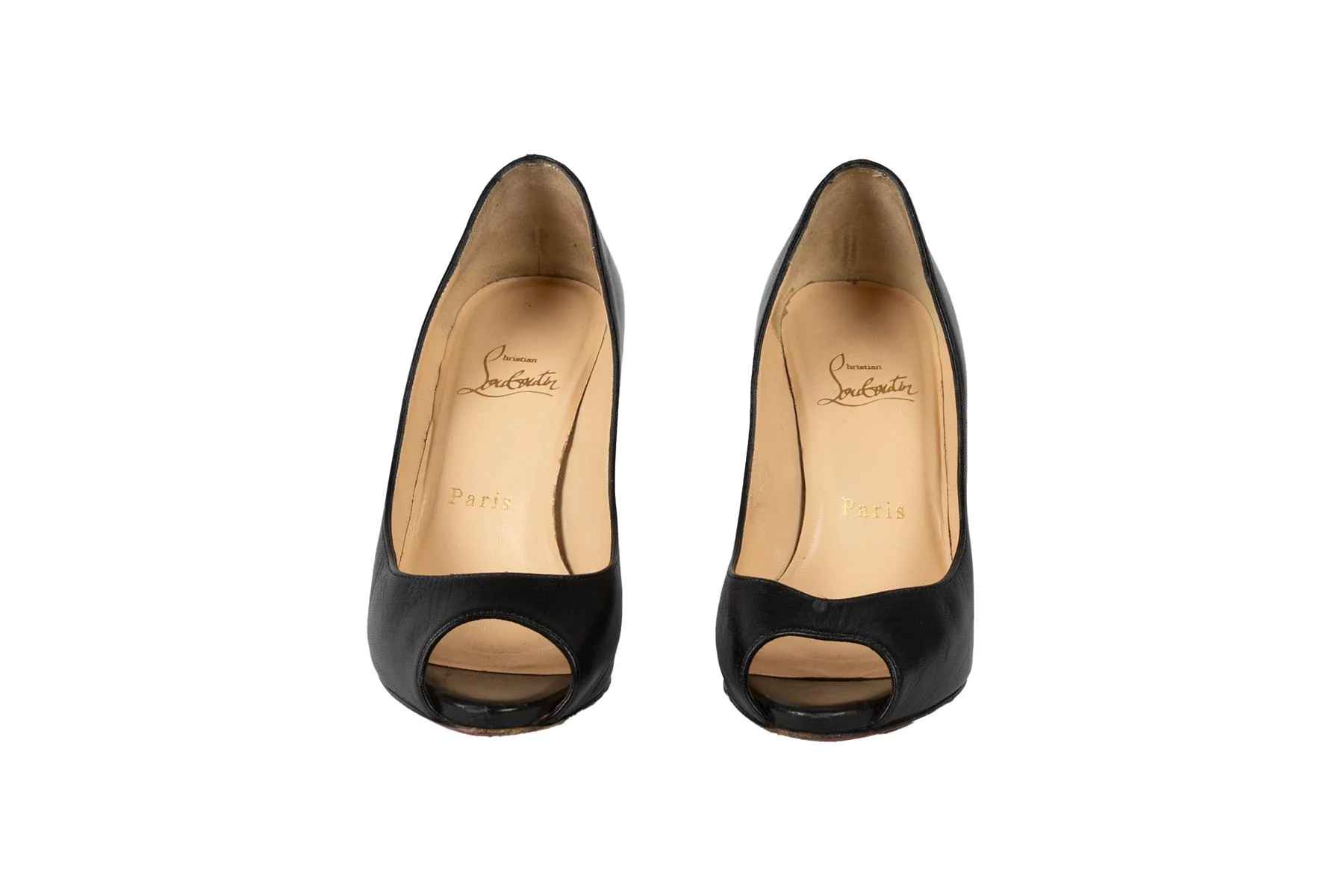 CHRISTIAN LOUBOUTIN BLACK LEATHER PUMPS EU 35.5 UK 2.5 US 5.5 - Image 3