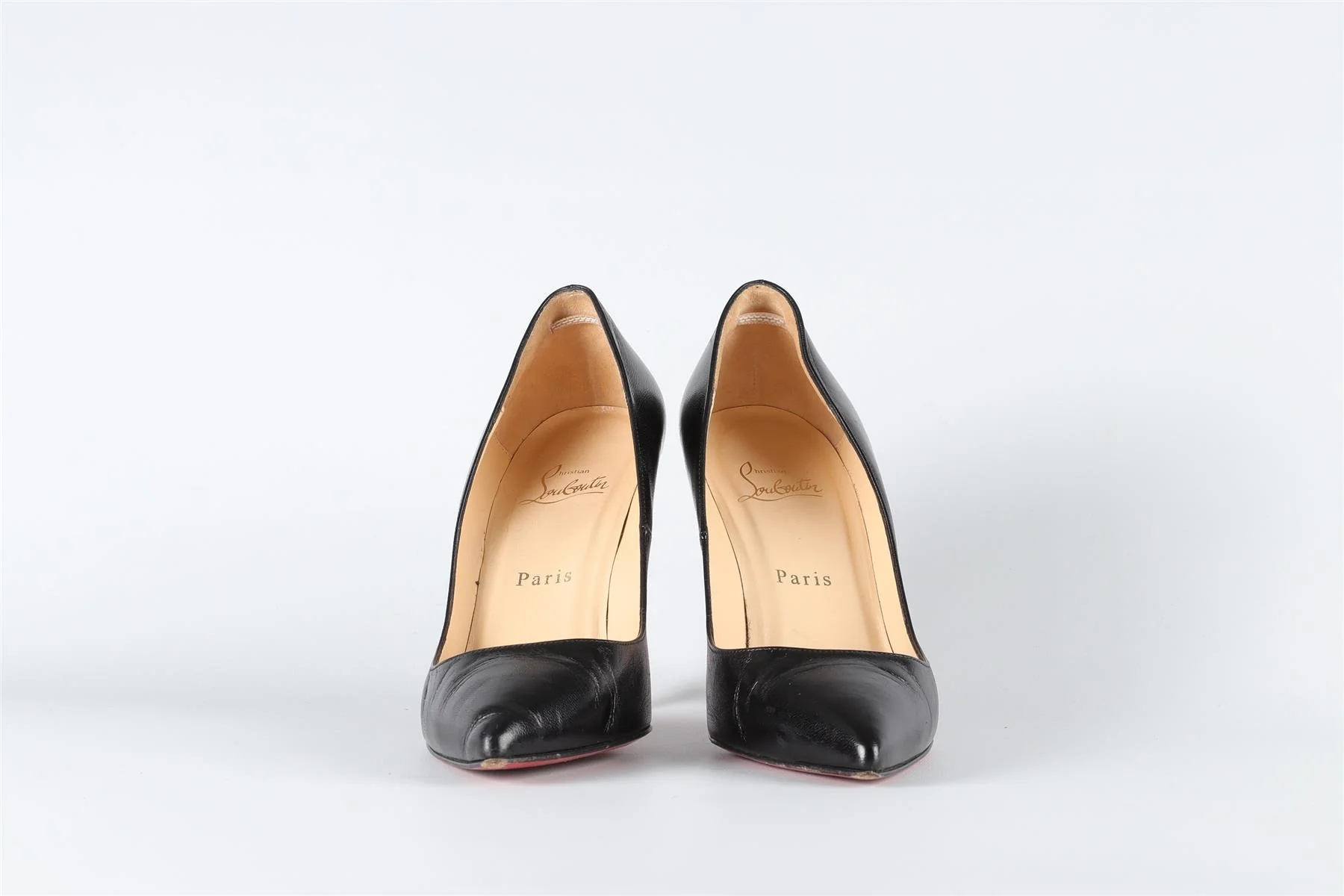 CHRISTIAN LOUBOUTIN BLACK LEATHER PUMPS EU 37.5 UK 4.5 US 7.5 - Image 3
