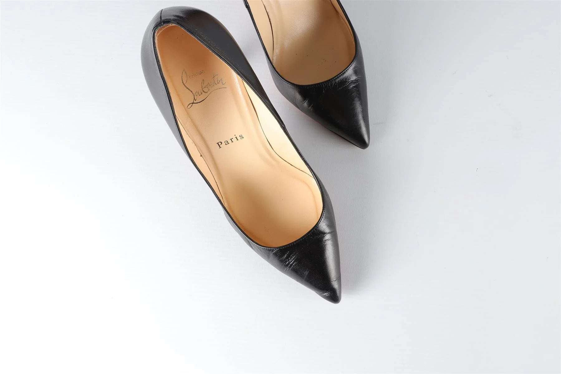 CHRISTIAN LOUBOUTIN BLACK LEATHER PUMPS EU 37.5 UK 4.5 US 7.5 - Image 4