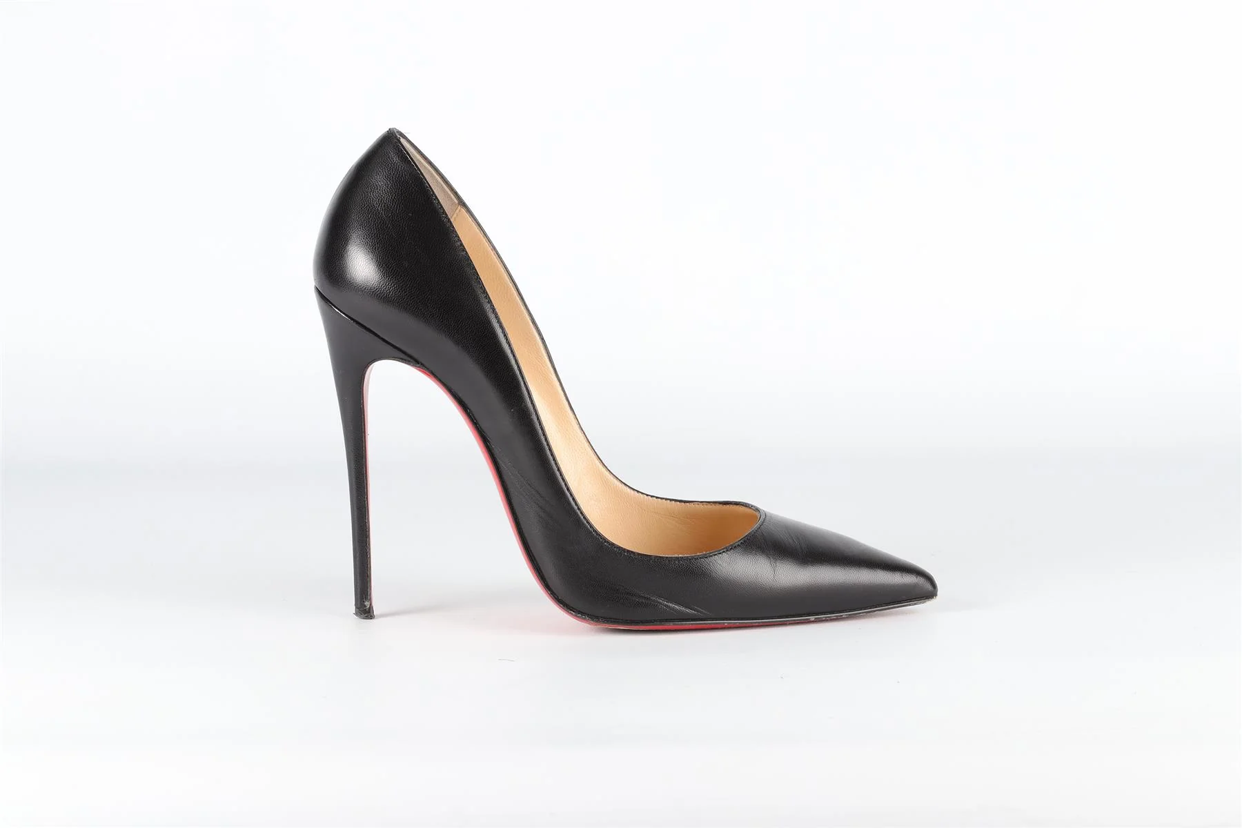 CHRISTIAN LOUBOUTIN BLACK LEATHER PUMPS EU 37.5 UK 4.5 US 7.5 - Image 2