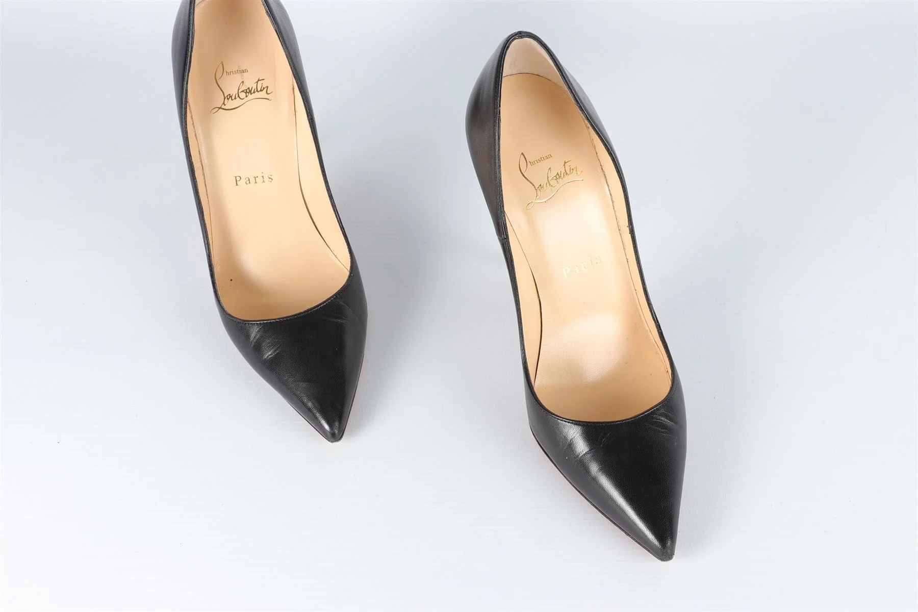 CHRISTIAN LOUBOUTIN BLACK LEATHER PUMPS EU 37.5 UK 4.5 US 7.5 - Image 4
