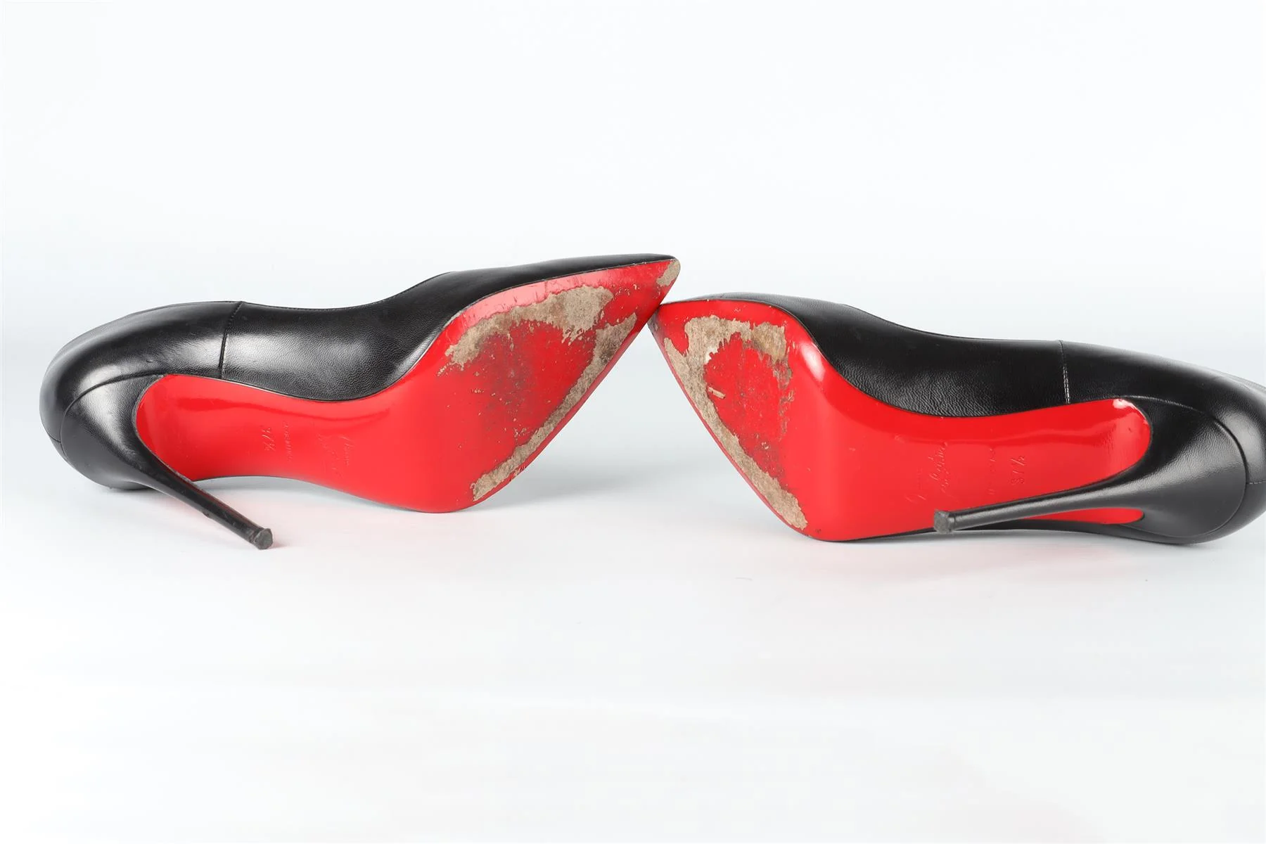 CHRISTIAN LOUBOUTIN BLACK LEATHER PUMPS EU 37.5 UK 4.5 US 7.5 - Image 6