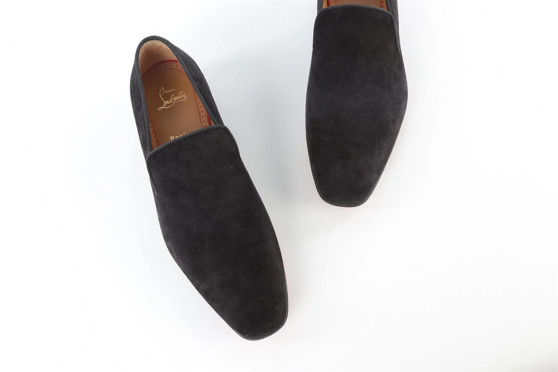 CHRISTIAN LOUBOUTIN BLACK MEN'S SUEDE LOAFERS EU 44 UK 10 US 11 - Image 4