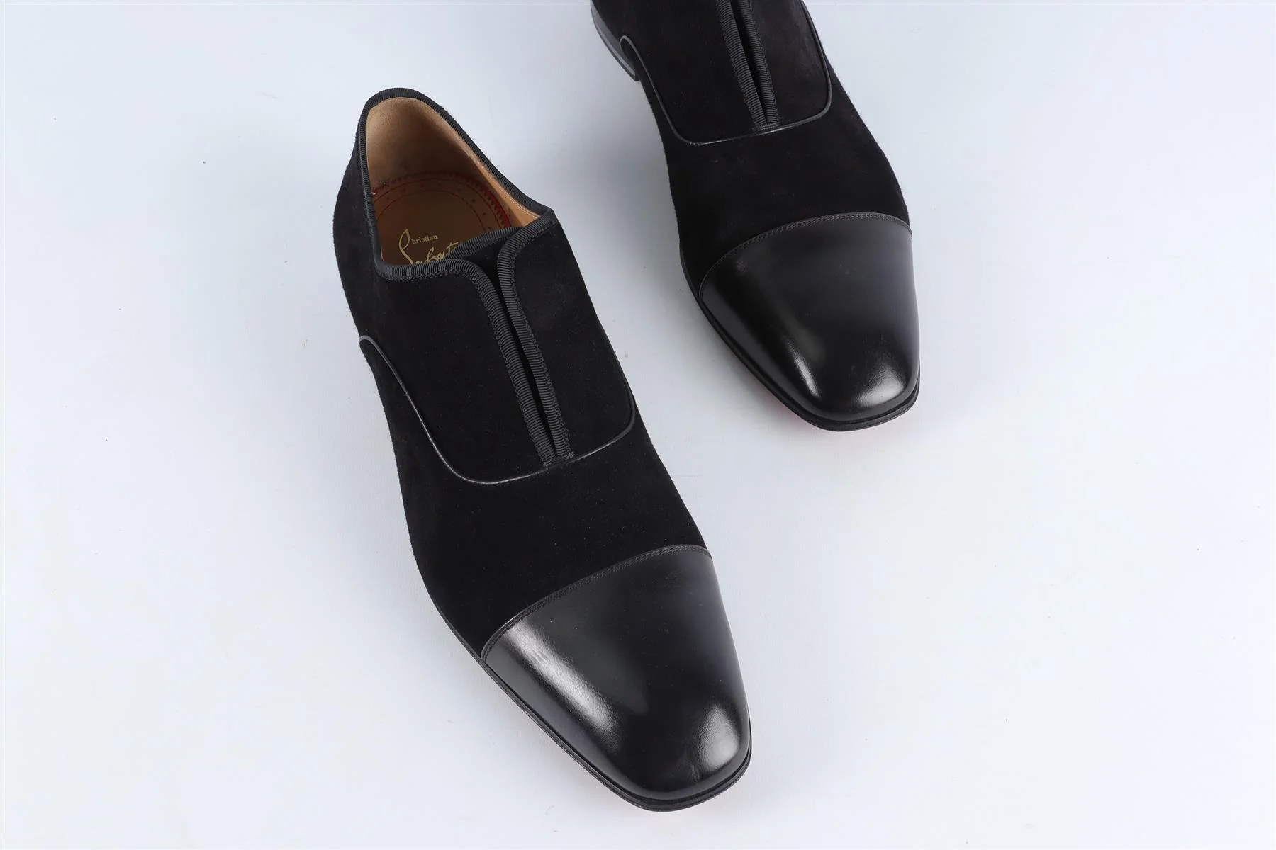 CHRISTIAN LOUBOUTIN BLACK MEN'S SUEDE LOAFERS EU 45 UK 11 US 12 - Image 4