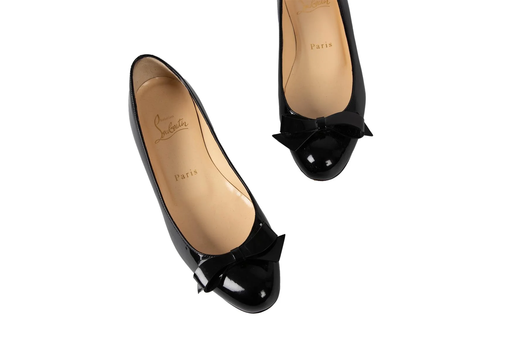 CHRISTIAN LOUBOUTIN BLACK PATENT LEATHER BALLET FLATS EU 35 UK 2 US 5 - Image 4