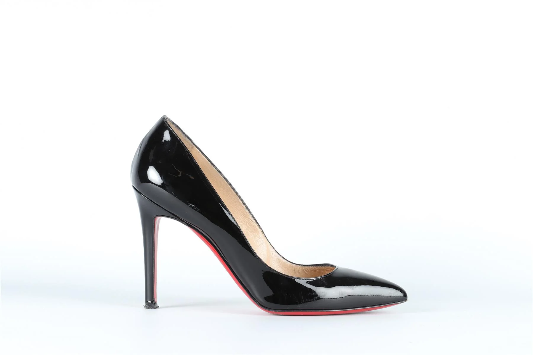 CHRISTIAN LOUBOUTIN BLACK PATENT LEATHER PUMPS EU 37.5 UK 4.5 US 7.5 - Image 2