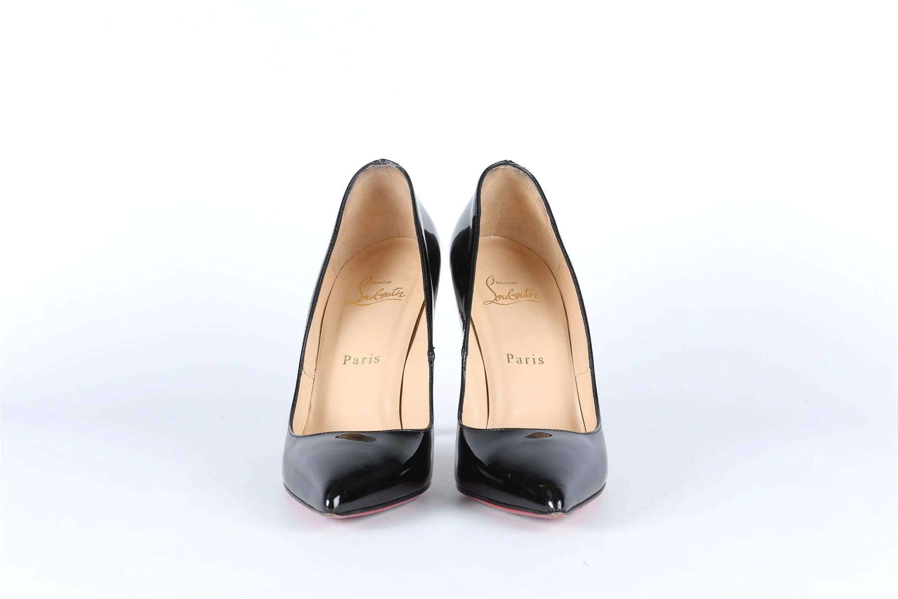 CHRISTIAN LOUBOUTIN BLACK PATENT LEATHER PUMPS EU 37.5 UK 4.5 US 7.5 - Image 3