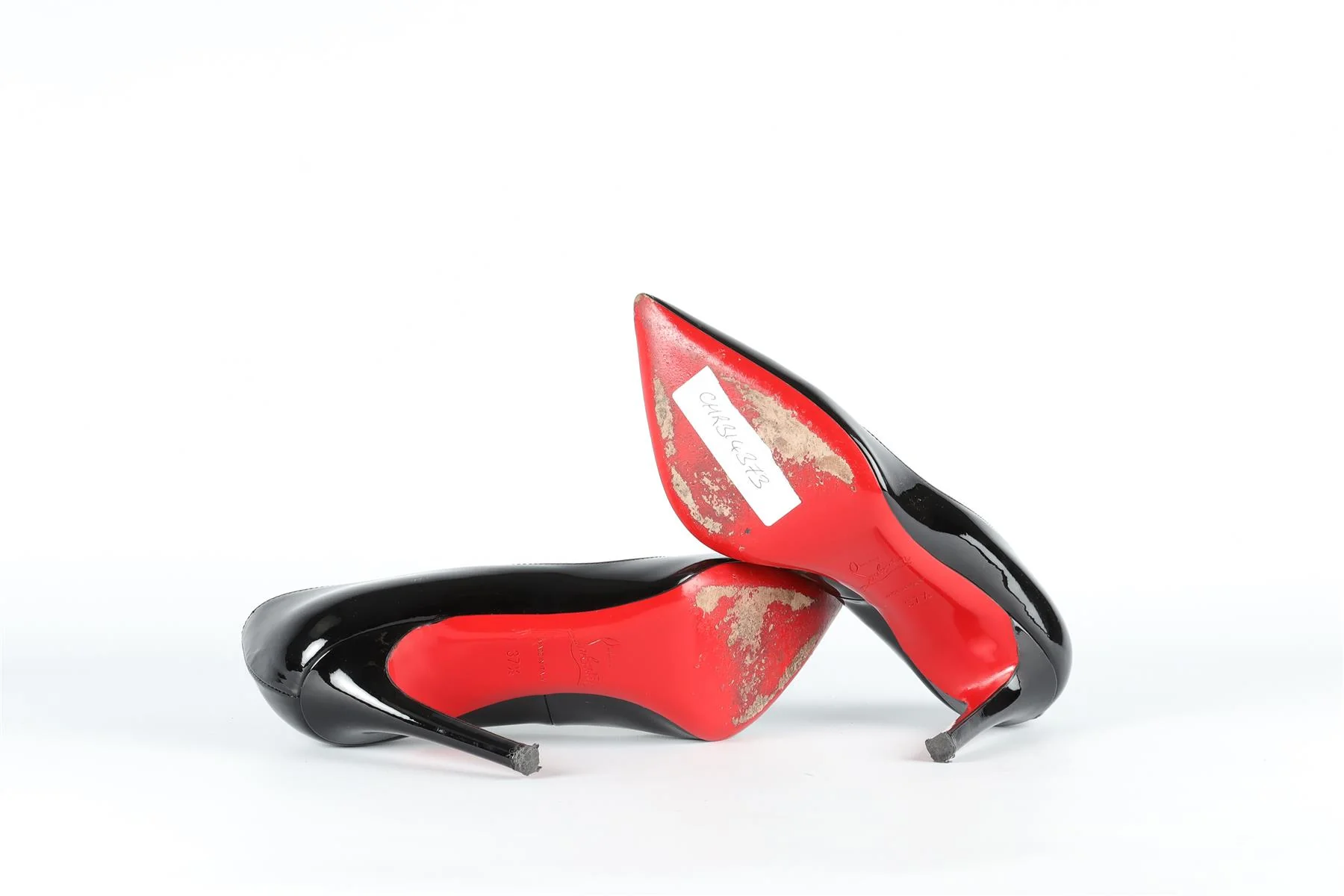 CHRISTIAN LOUBOUTIN BLACK PATENT LEATHER PUMPS EU 37.5 UK 4.5 US 7.5 - Image 6