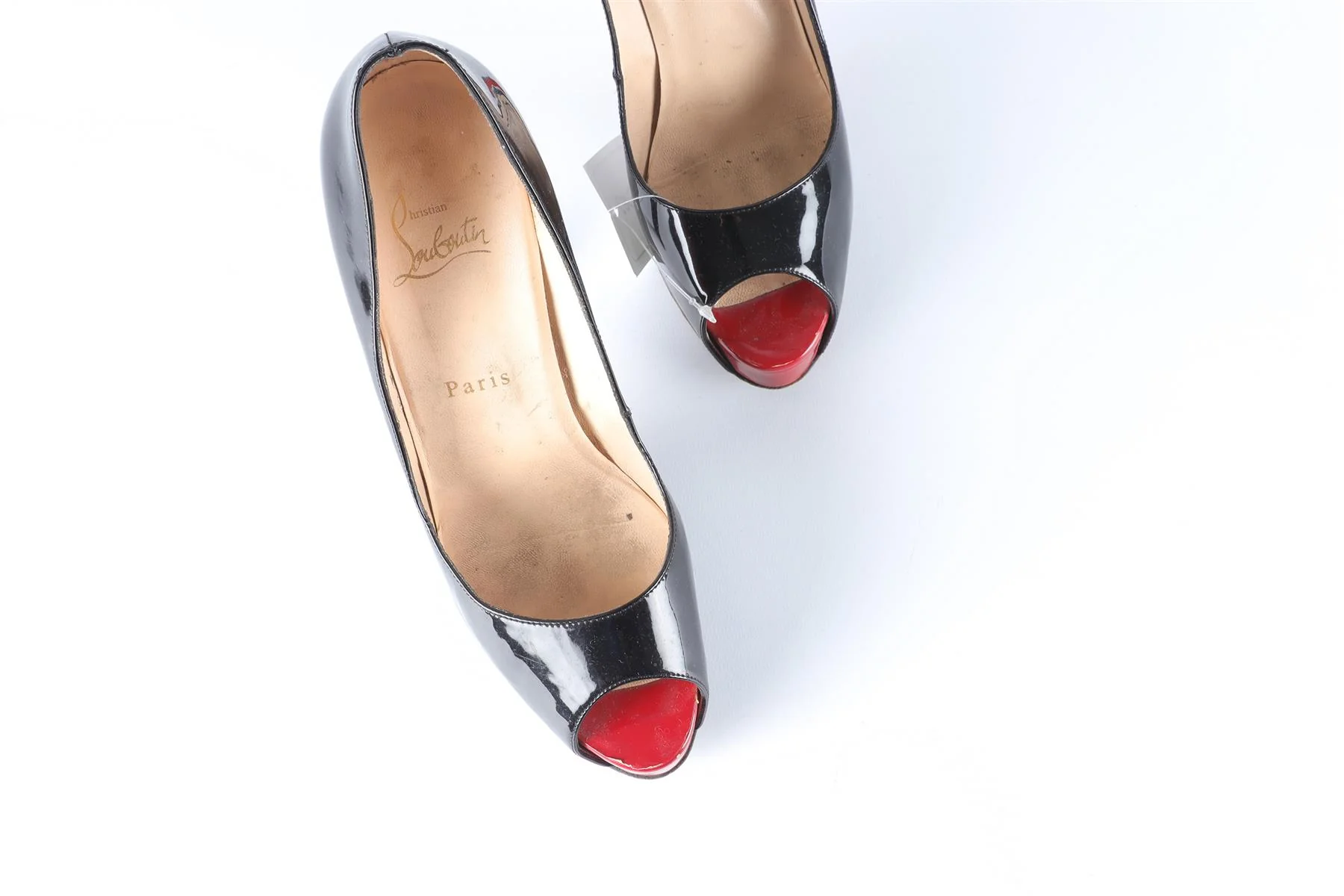 CHRISTIAN LOUBOUTIN BLACK PATENT LEATHER PUMPS EU 38.5 UK 5.5 - Image 4