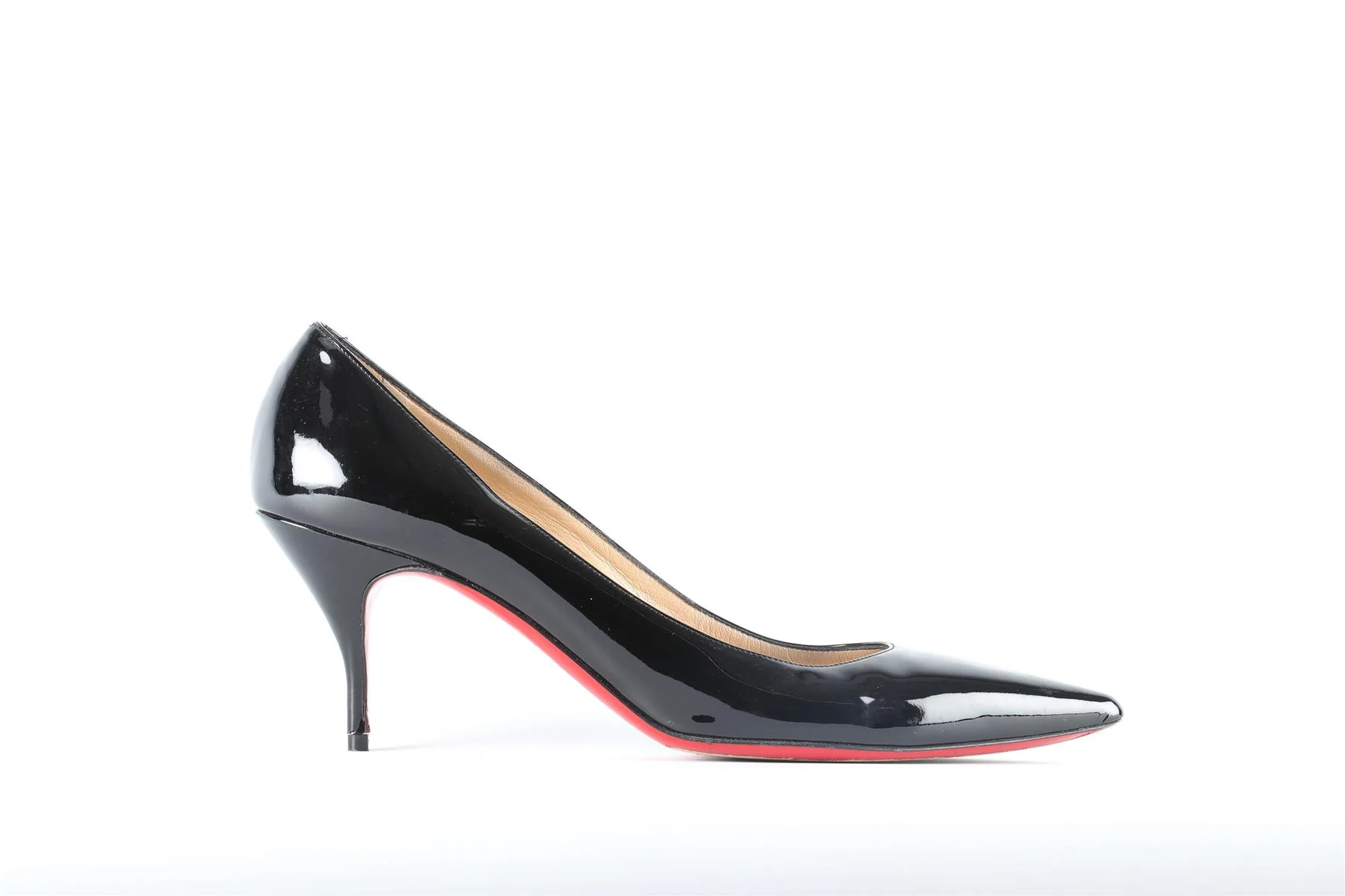 CHRISTIAN LOUBOUTIN BLACK PATENT LEATHER PUMPS EU 41.5 UK 8.5 US 11.5 - Image 2