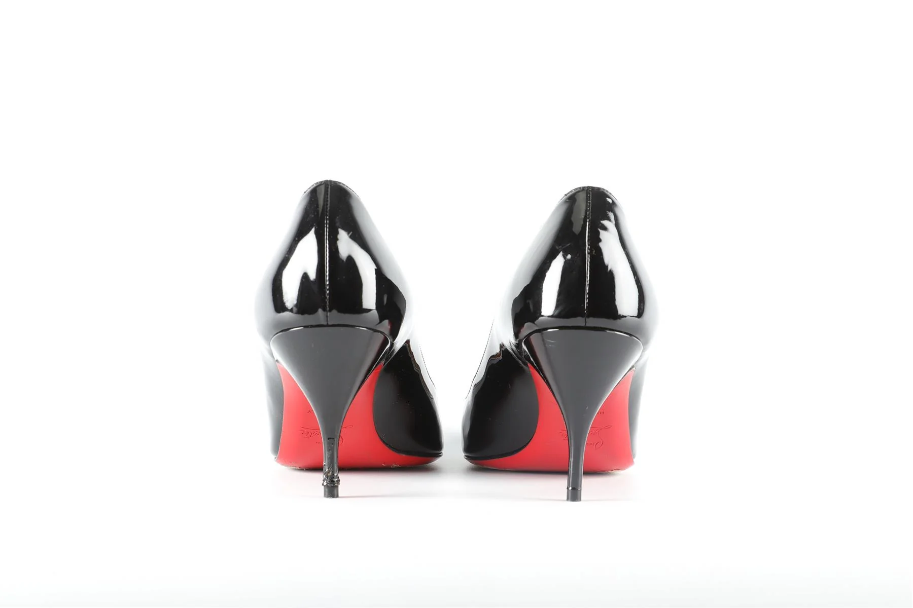 CHRISTIAN LOUBOUTIN BLACK PATENT LEATHER PUMPS EU 41.5 UK 8.5 US 11.5 - Image 5