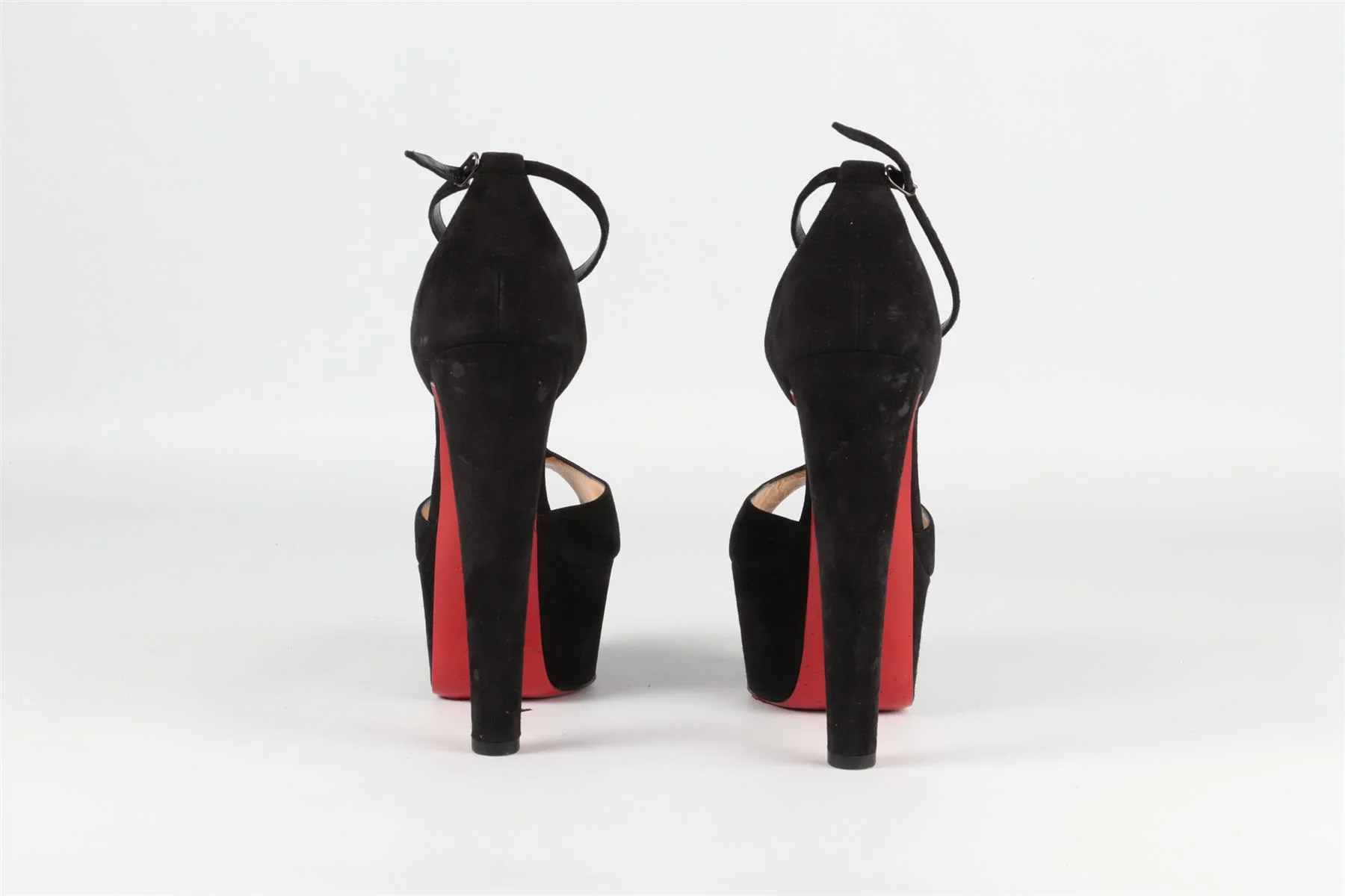 CHRISTIAN LOUBOUTIN BLACK SUEDE PLATFROM SANDALS EU 39 UK 6 US 9 - Image 5