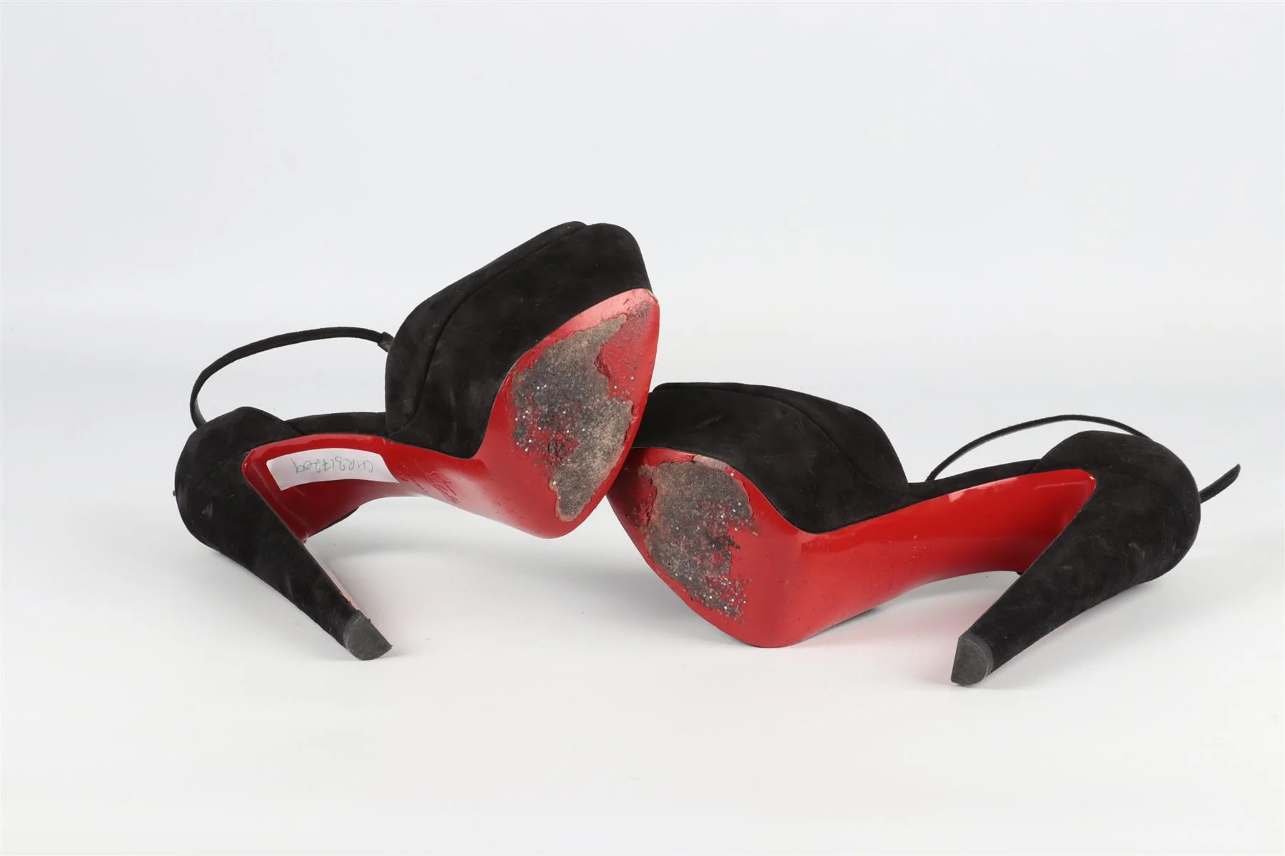 CHRISTIAN LOUBOUTIN BLACK SUEDE PLATFROM SANDALS EU 39 UK 6 US 9 - Image 6