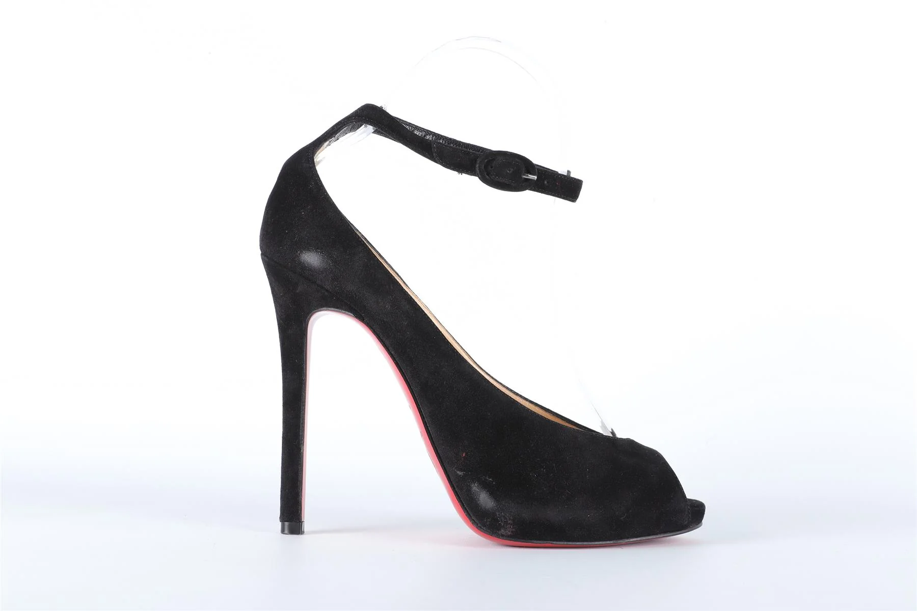CHRISTIAN LOUBOUTIN BLACK SUEDE SANDALS EU 36.5 UK 3.5 US 6.5 - Image 2