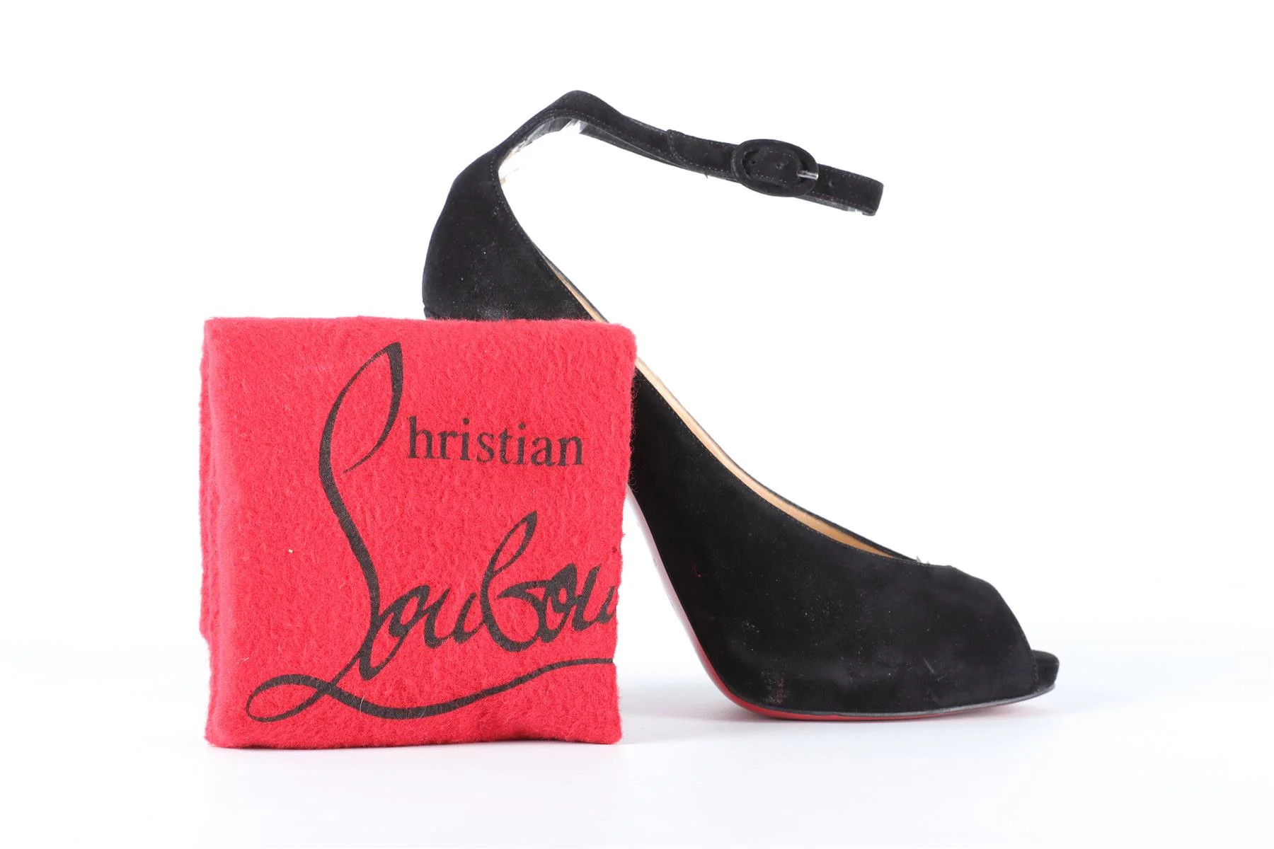 CHRISTIAN LOUBOUTIN BLACK SUEDE SANDALS EU 36.5 UK 3.5 US 6.5 - Image 7