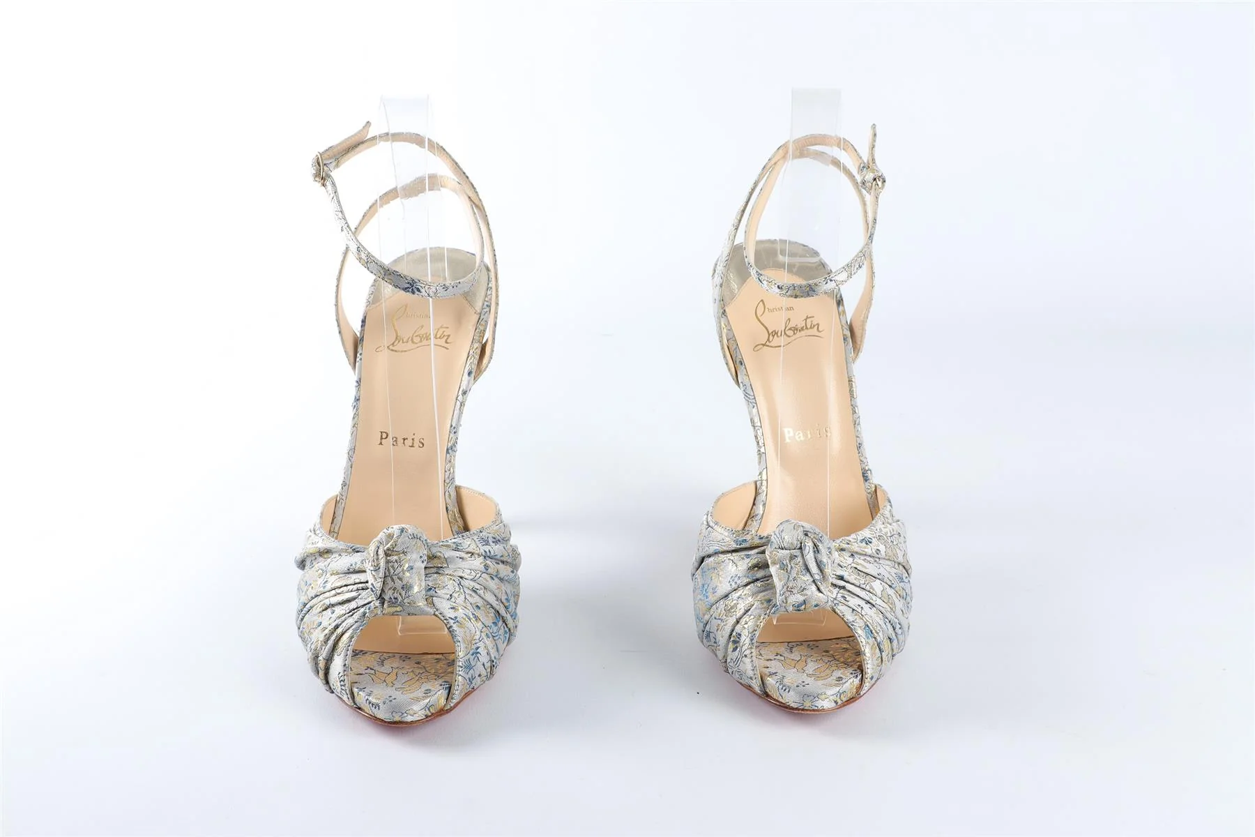 CHRISTIAN LOUBOUTIN BLUE JACQUARD SANDALS EU 40 UK 7 US 10 - Image 3