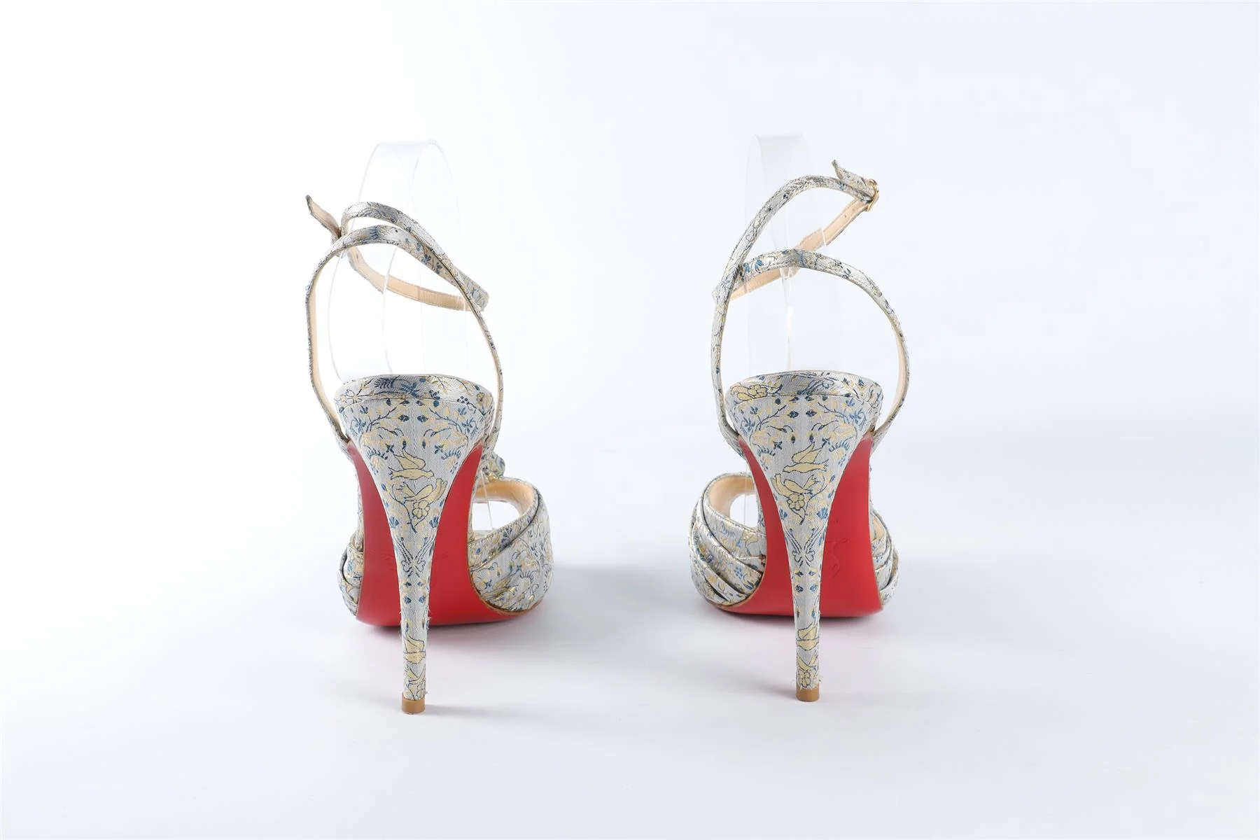 CHRISTIAN LOUBOUTIN BLUE JACQUARD SANDALS EU 40 UK 7 US 10 - Image 5