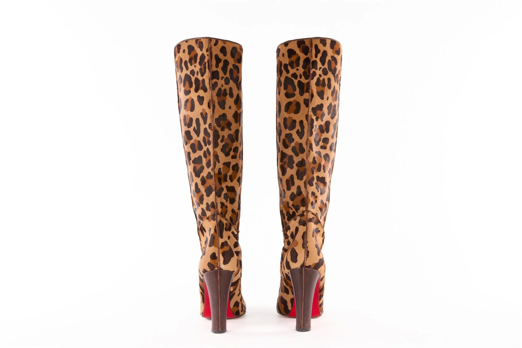 CHRISTIAN LOUBOUTIN BROWN CALF HAIR KNEE HIGH BOOTS EU 41 UK 8 US 10 - Image 5