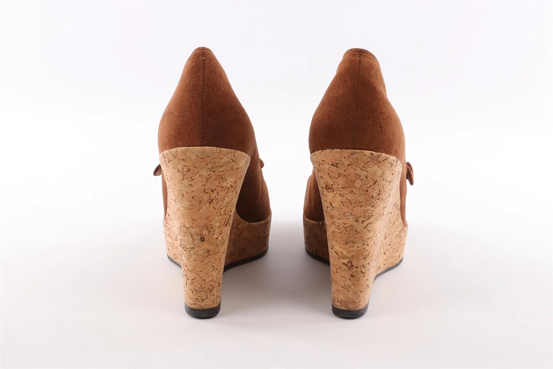 CHRISTIAN LOUBOUTIN BROWN SUEDE WEDGES EU 40 UK 7 US 10 - Image 5