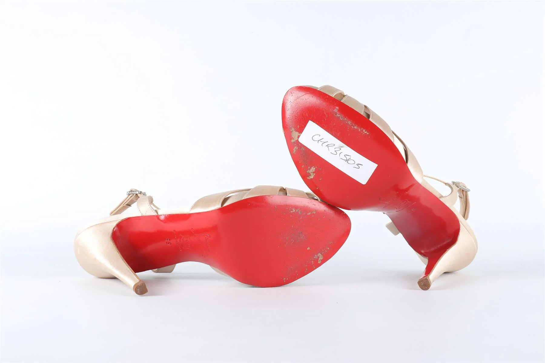 CHRISTIAN LOUBOUTIN GOLD SATIN SANDALS EU 38 UK 5 US 8 - Image 6