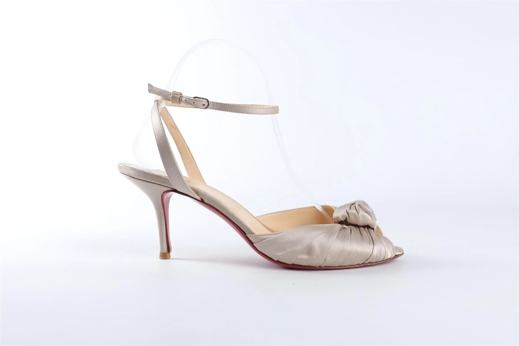 CHRISTIAN LOUBOUTIN GOLD SATIN SANDALS EU 39.5 UK 6.5 US 9.5 - Image 2