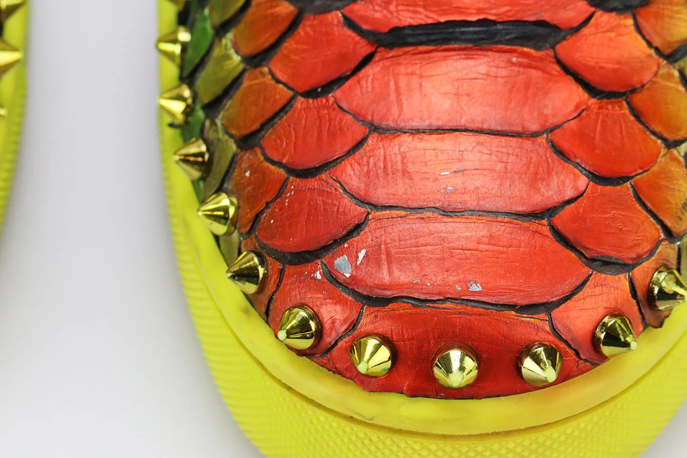 CHRISTIAN LOUBOUTIN MEN'S STUDDED PYTHON SLIP ON SNEAKERS EU 43.5 UK 9.5 US 10.5 - Image 6