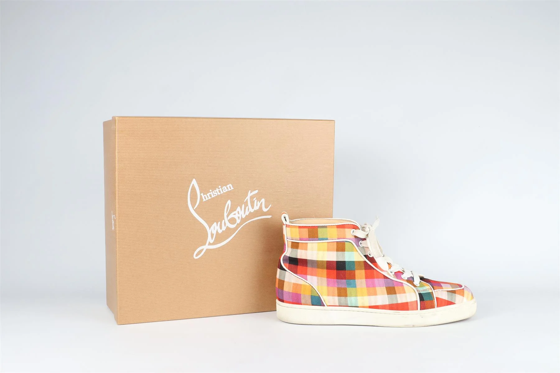 CHRISTIAN LOUBOUTIN MULTICOLOURED MEN'S LOUIS CANVAS SNEAKERS EU 42 UK 8 US 9 - Image 7