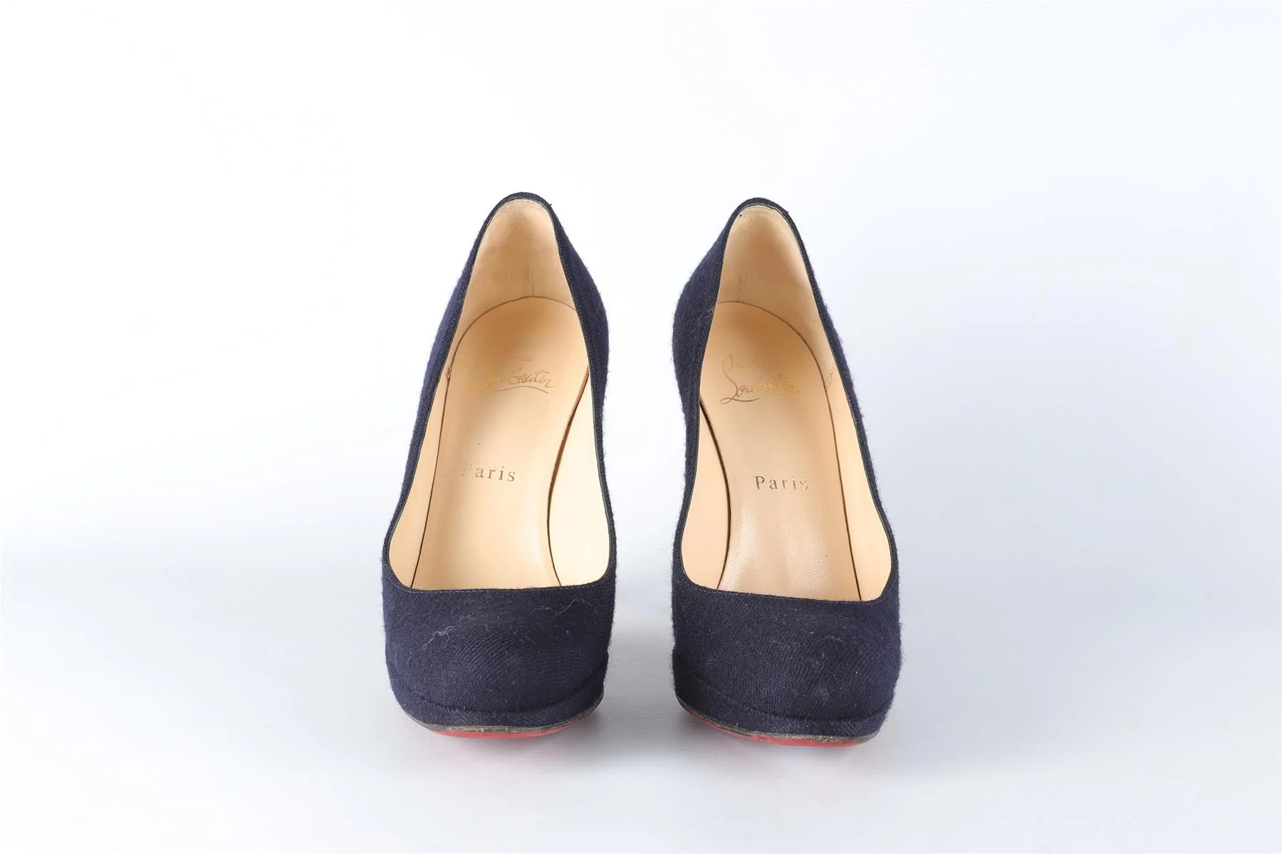 CHRISTIAN LOUBOUTIN NAVY FELT PUMPS EU 37.5 UK 4.5 US 7.5 - Image 3