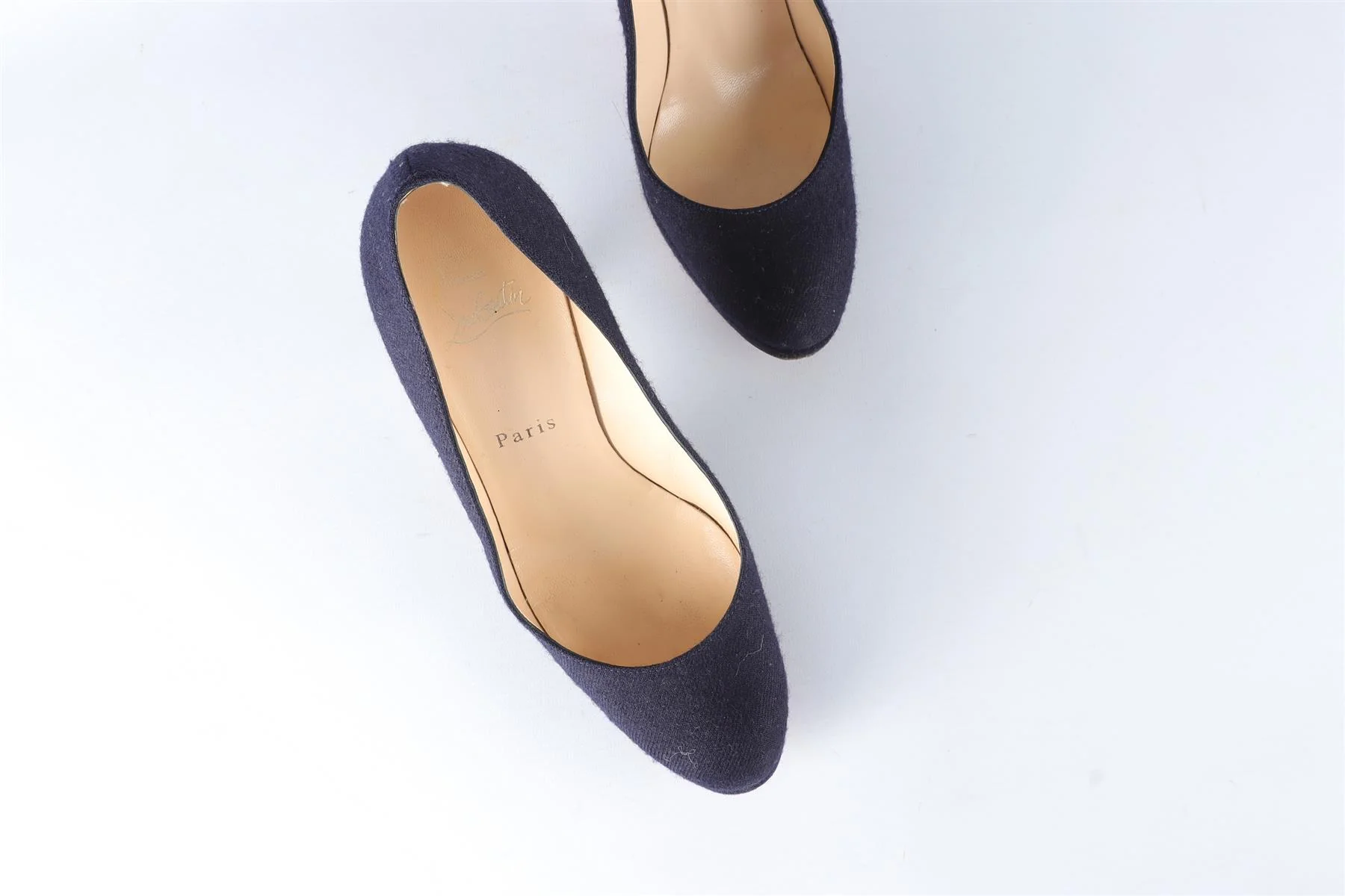CHRISTIAN LOUBOUTIN NAVY FELT PUMPS EU 37.5 UK 4.5 US 7.5 - Image 4