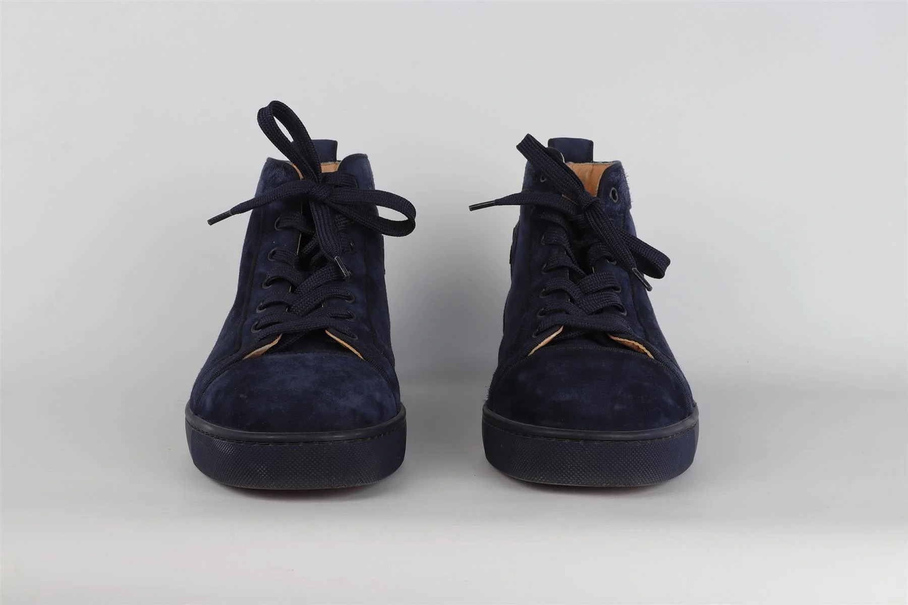 CHRISTIAN LOUBOUTIN NAVY MEN'S ST LOUIS SUEDE SNEAKERS EU 43.5 UK 9.5 US 10.5 - Image 3