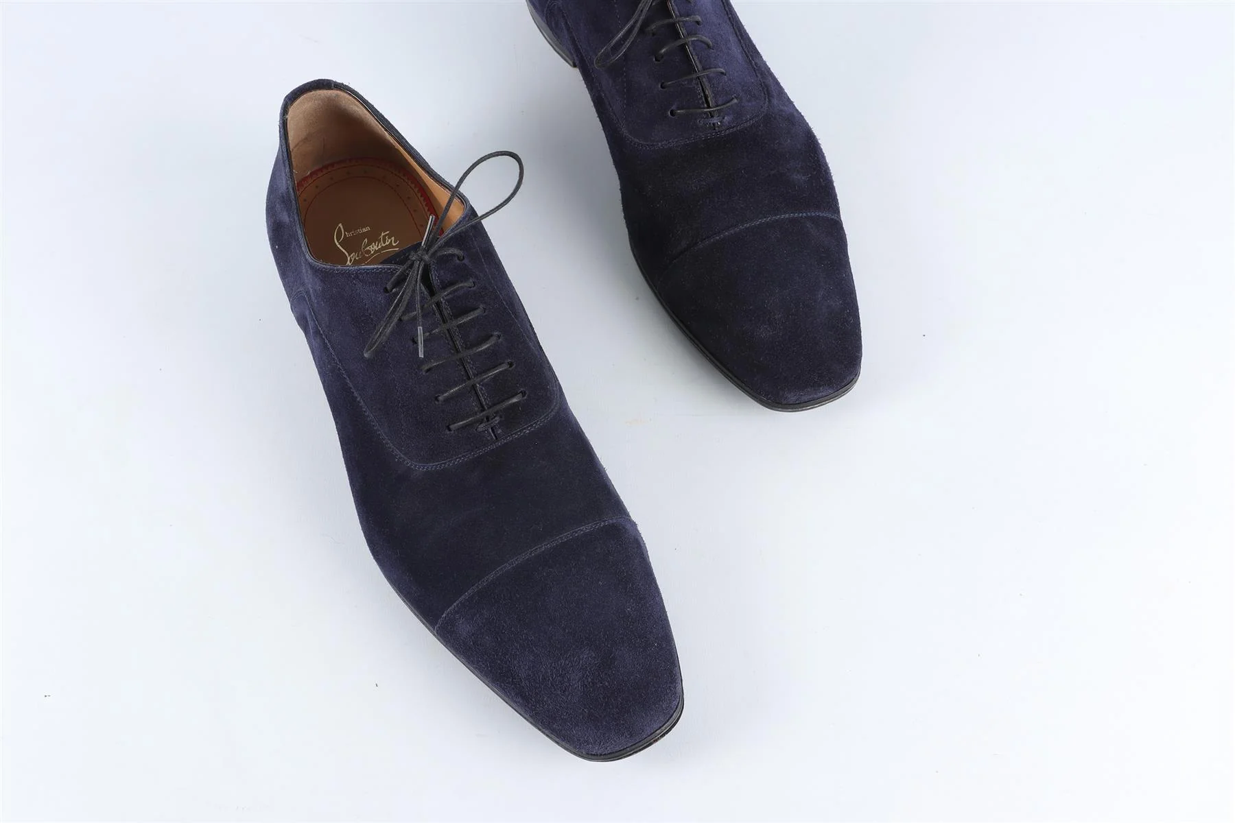 CHRISTIAN LOUBOUTIN NAVY MEN'S SUEDE LOAFERS EU 45 UK 11 US 12 - Image 4