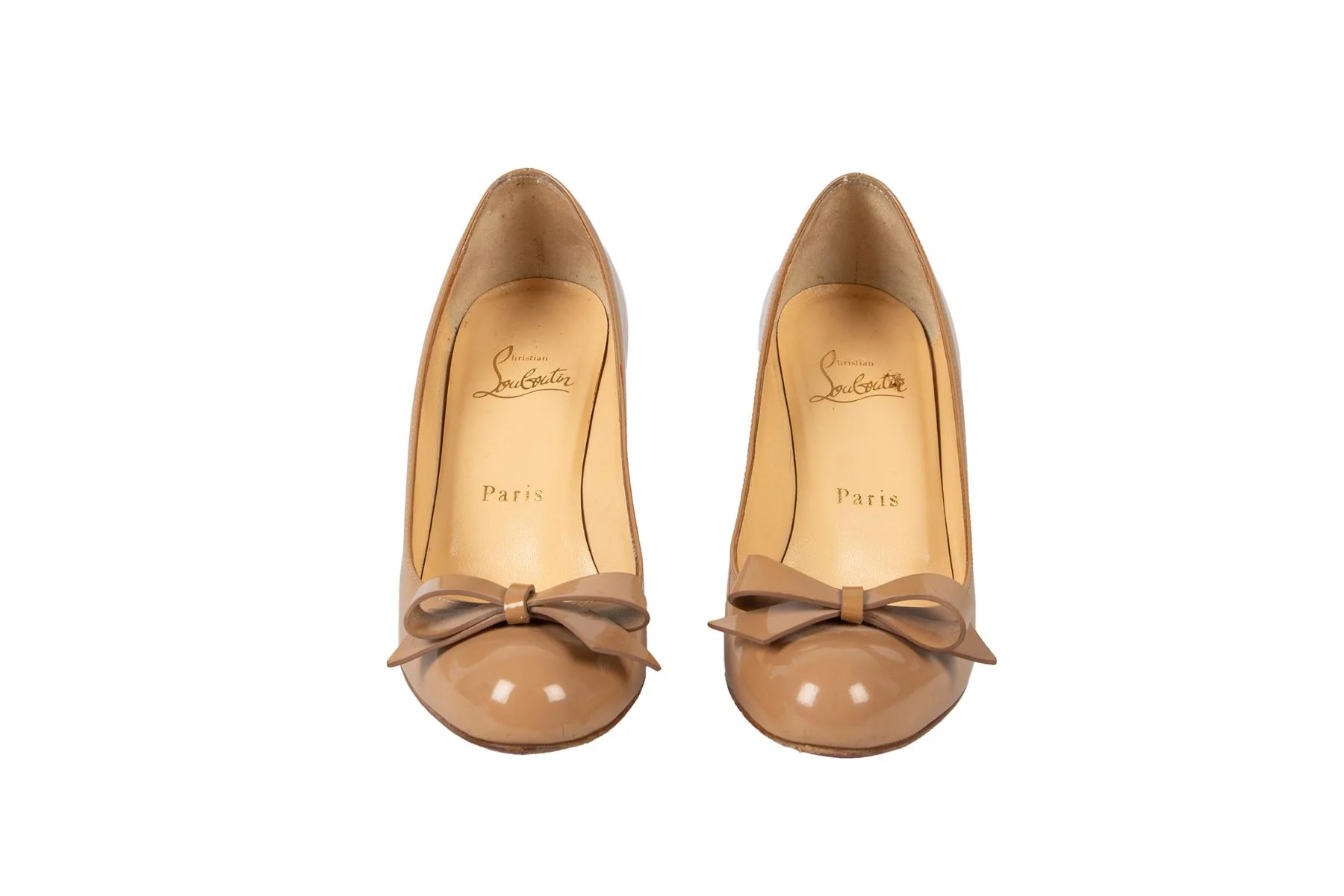CHRISTIAN LOUBOUTIN NUDE PATENT LEATHER PUMPS EU 35.5 UK 2.5 US 5.5 - Image 3