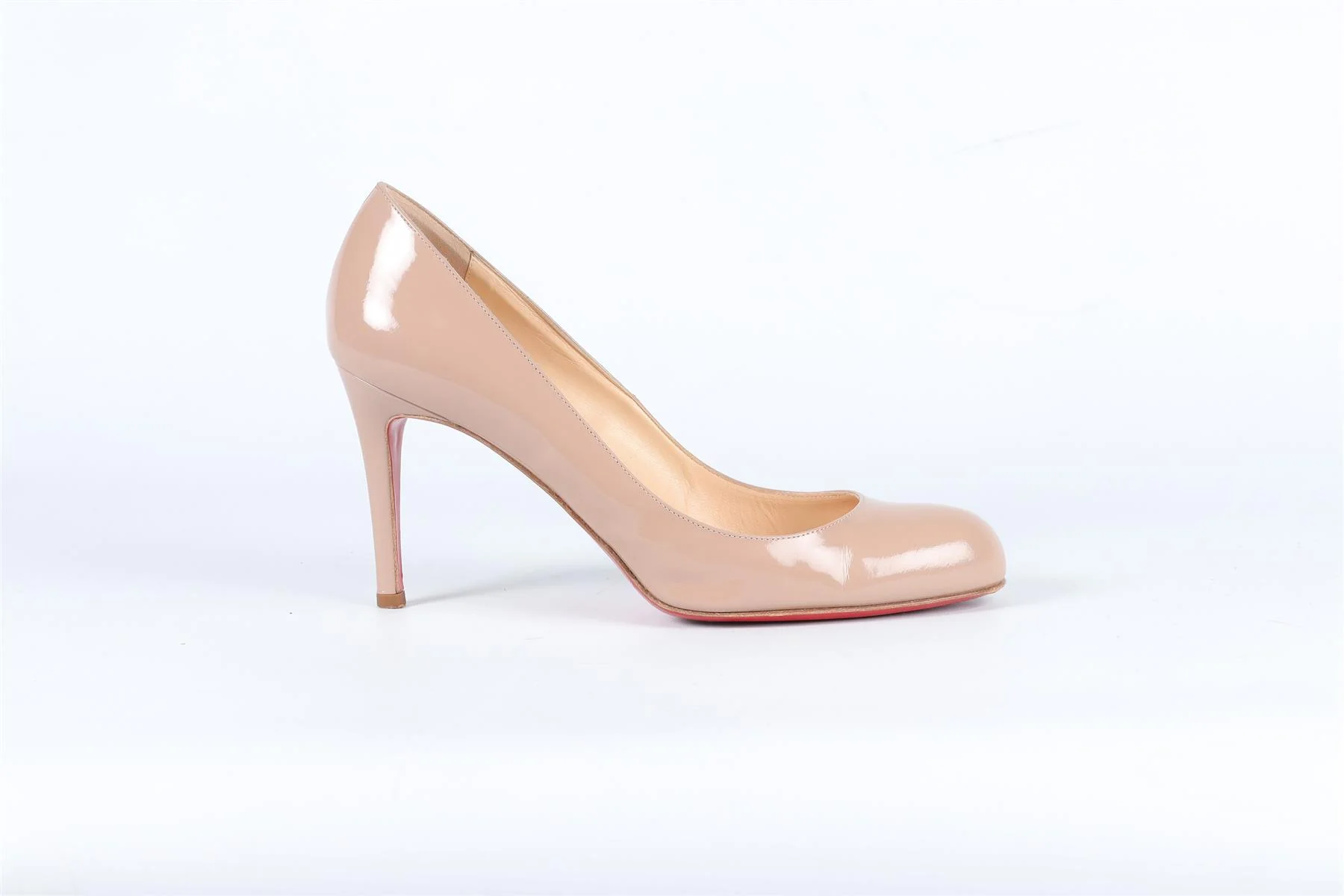 CHRISTIAN LOUBOUTIN NUDE PATENT LEATHER PUMPS EU 39 UK 6 US 9 - Image 2