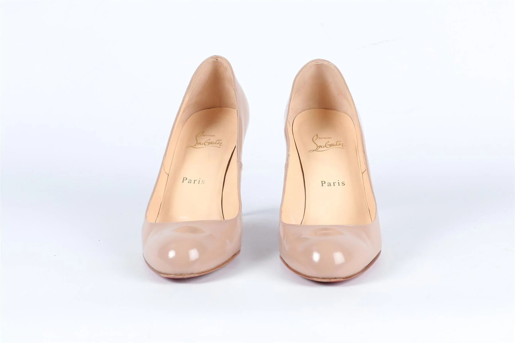 CHRISTIAN LOUBOUTIN NUDE PATENT LEATHER PUMPS EU 39 UK 6 US 9 - Image 3