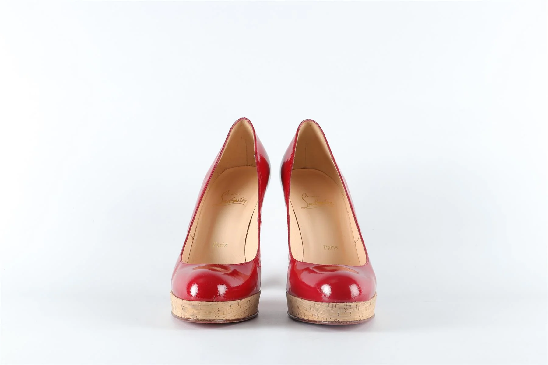 CHRISTIAN LOUBOUTIN RED PATENT LEATHER PUMPS EU 39 UK 6 US 9 - Image 3
