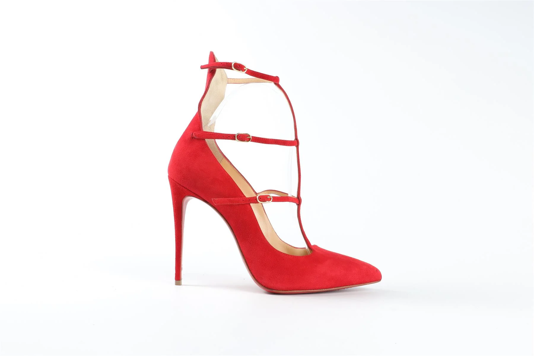 CHRISTIAN LOUBOUTIN RED SUEDE PUMPS EU 38 UK 5 UK 8 - Image 2